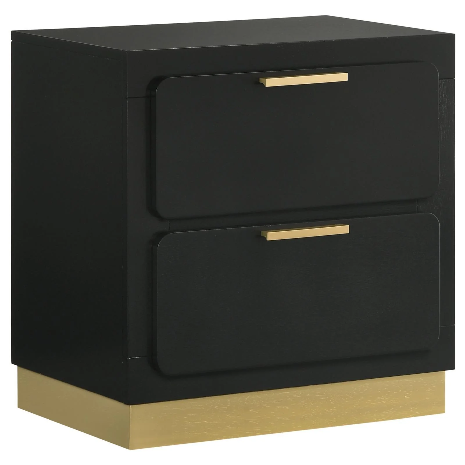 Caraway Black 2-drawer Nightstand Bedside Table - Image 4