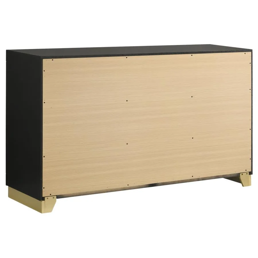 Caraway Black/Grey 4-Piece Queen Bedroom Set with LED Headboard - Image 8