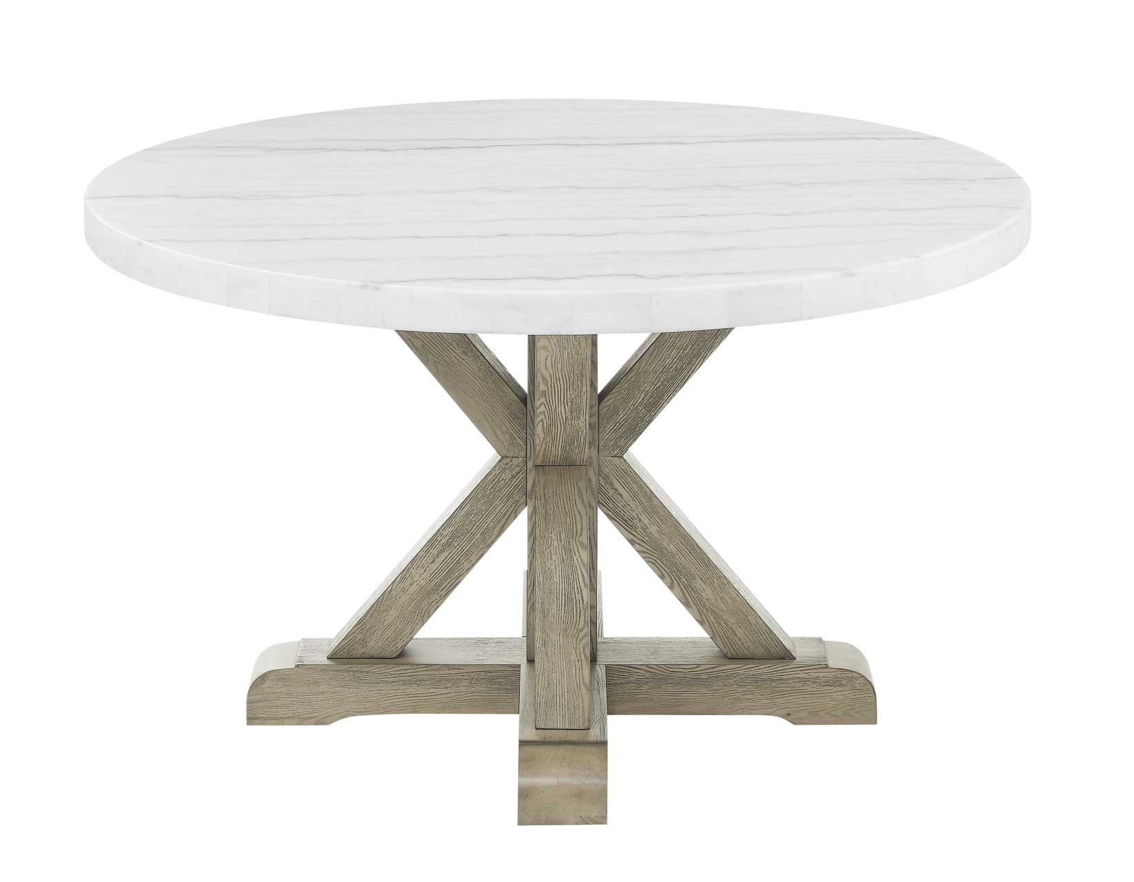 Carena 52-inch Round White Marble Top Table - Image 4