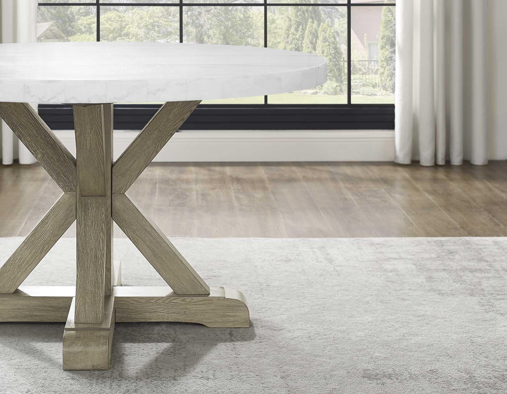 Carena 52-inch Round White Marble Top Table - Image 8