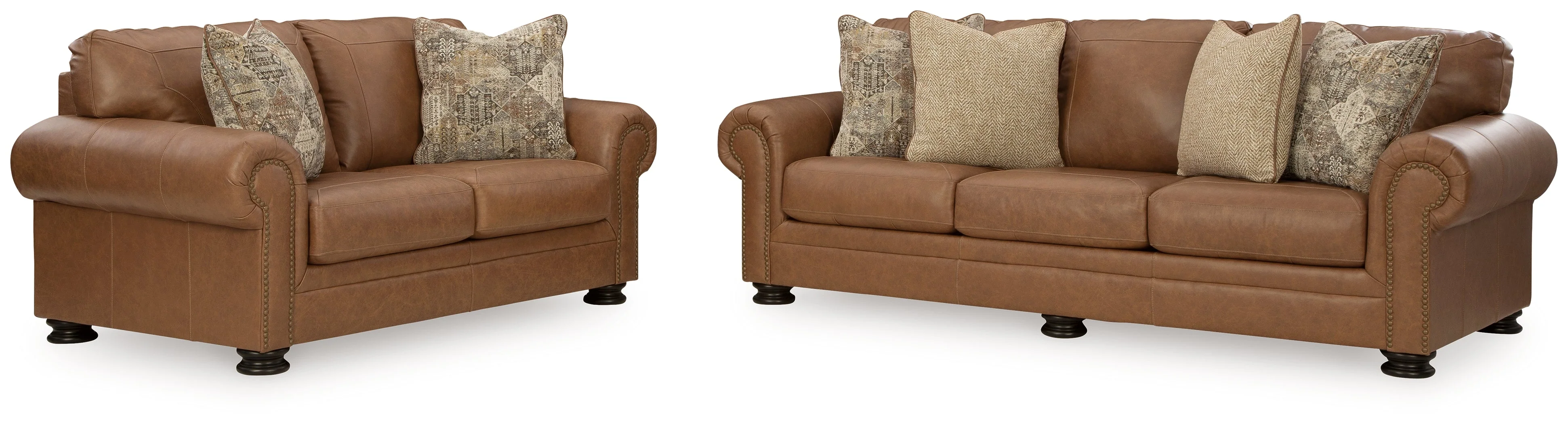 Carianna Caramel Leather Sofa and Loveseat - Image 5