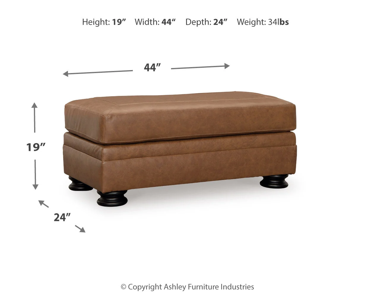 Carianna Chair and Ottoman in Caramel - Image 9