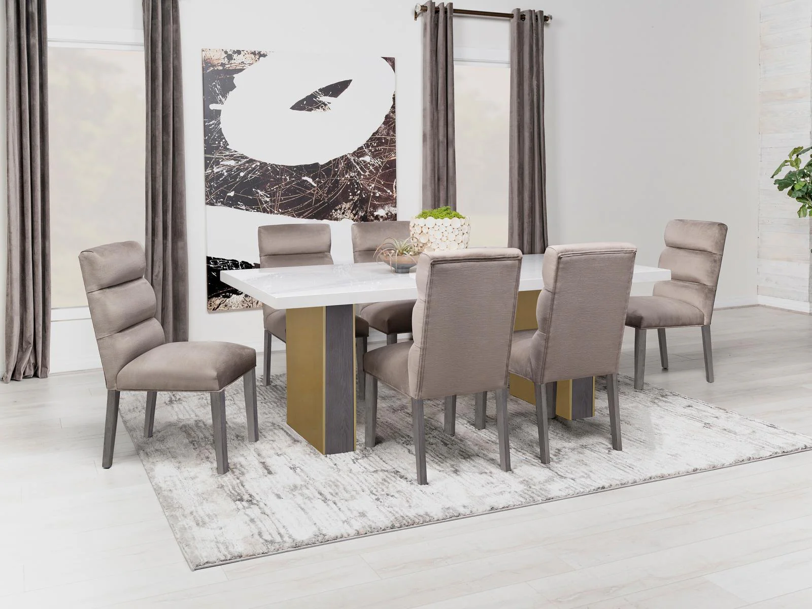 Carla Upholstered Dining Side Chair Stone (Set of 2) - Image 16