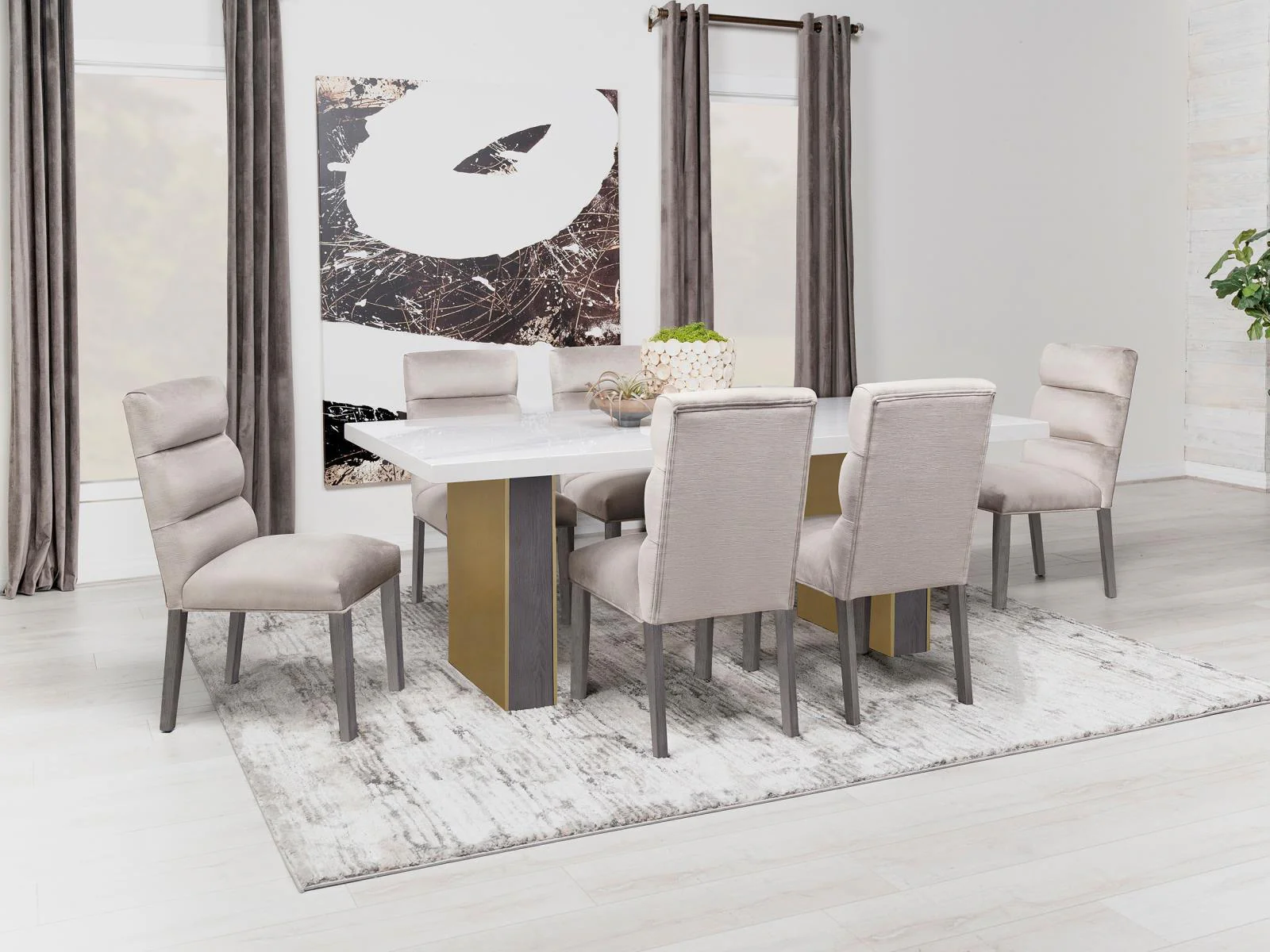 Carla Upholstered Dining Side Chair Stone (Set of 2) - Image 16