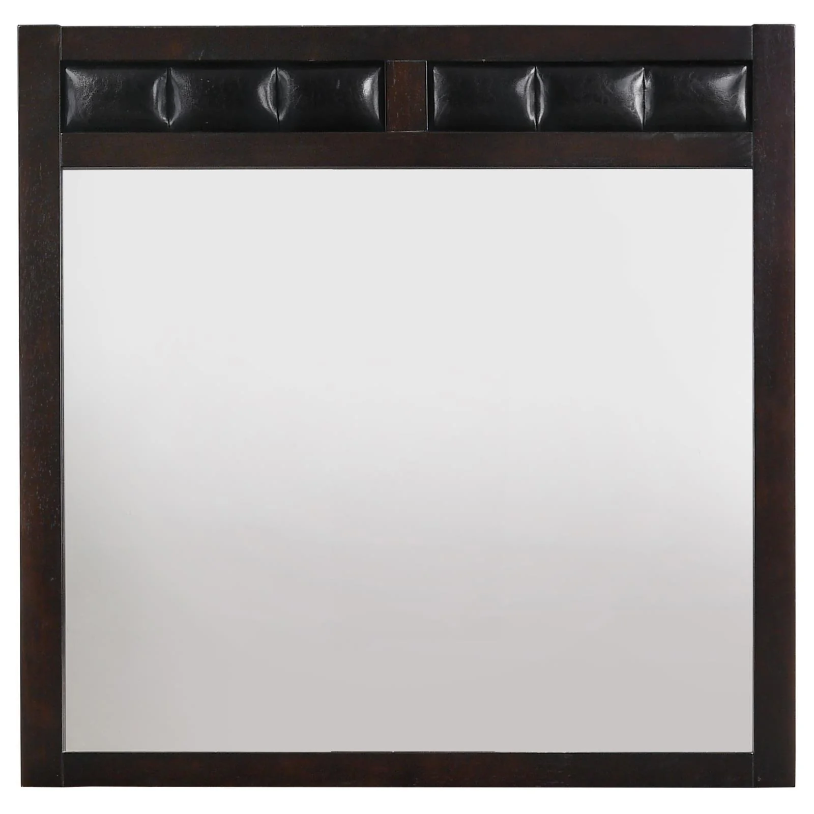 Carlton Cappuccino Upholstered Rectangular Mirror - Image 2