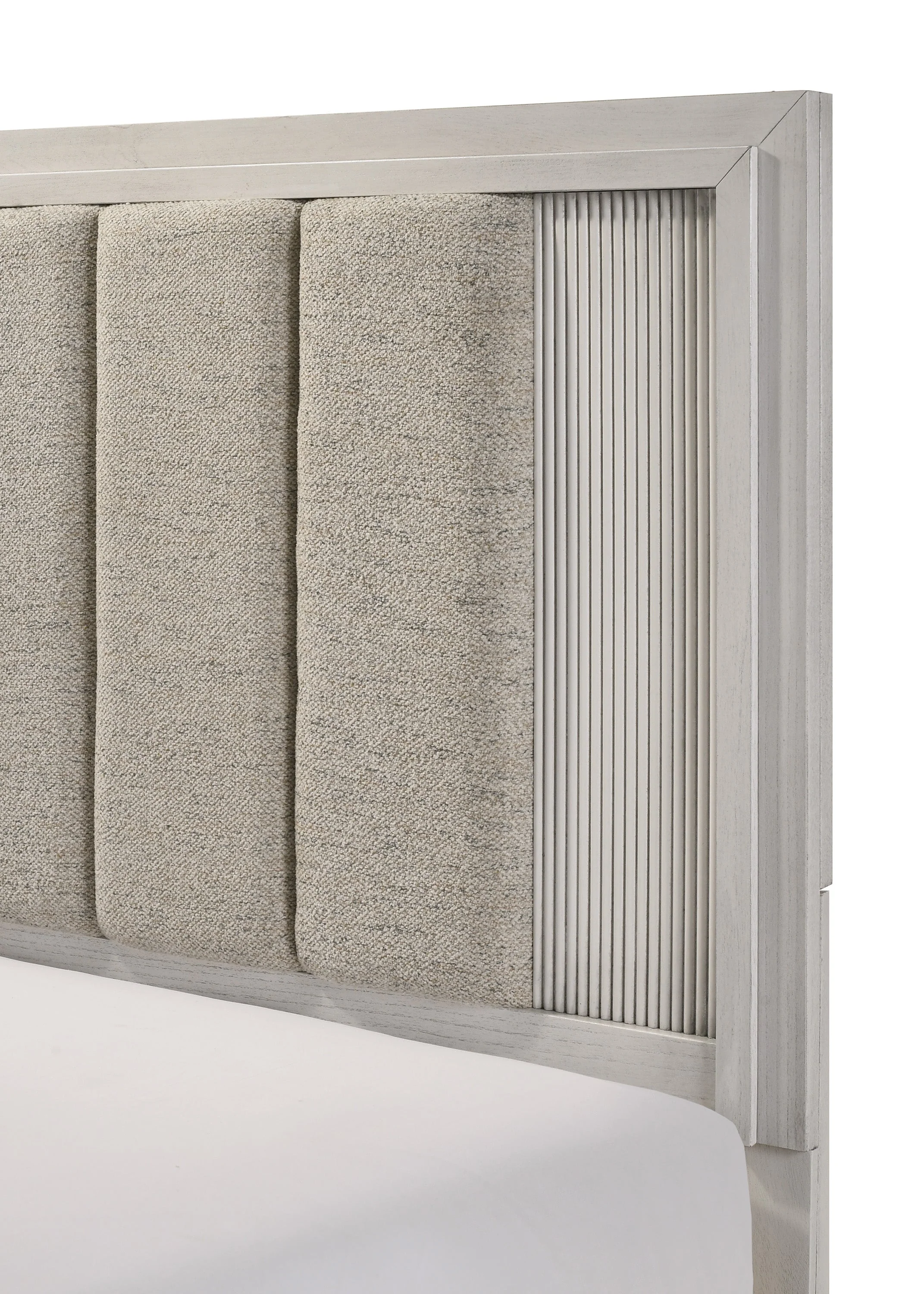 Carlton White King Upholstered Panel Bed - Image 3