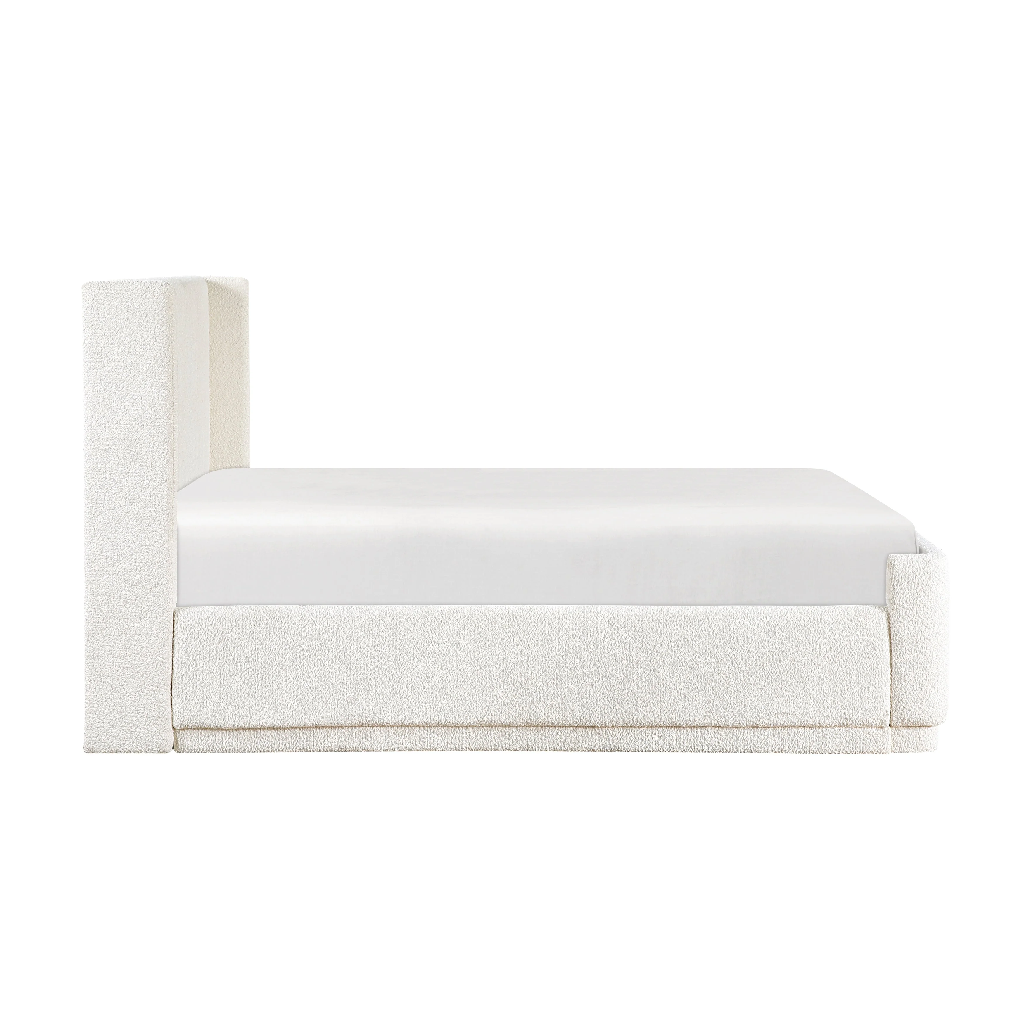 Carmel Beige Queen Upholstered Platform Bed - Image 5
