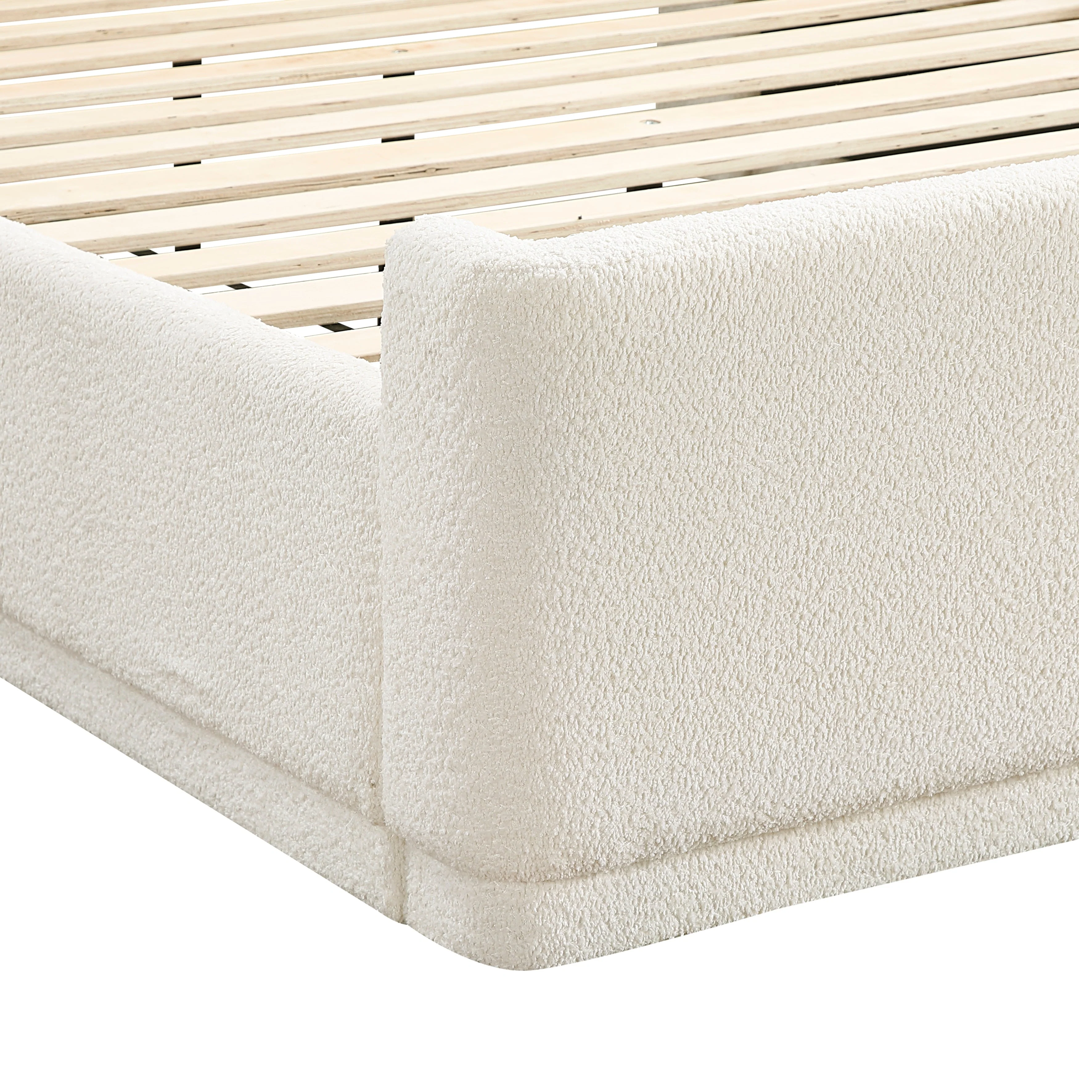 Carmel Beige Queen Upholstered Platform Bed - Image 8