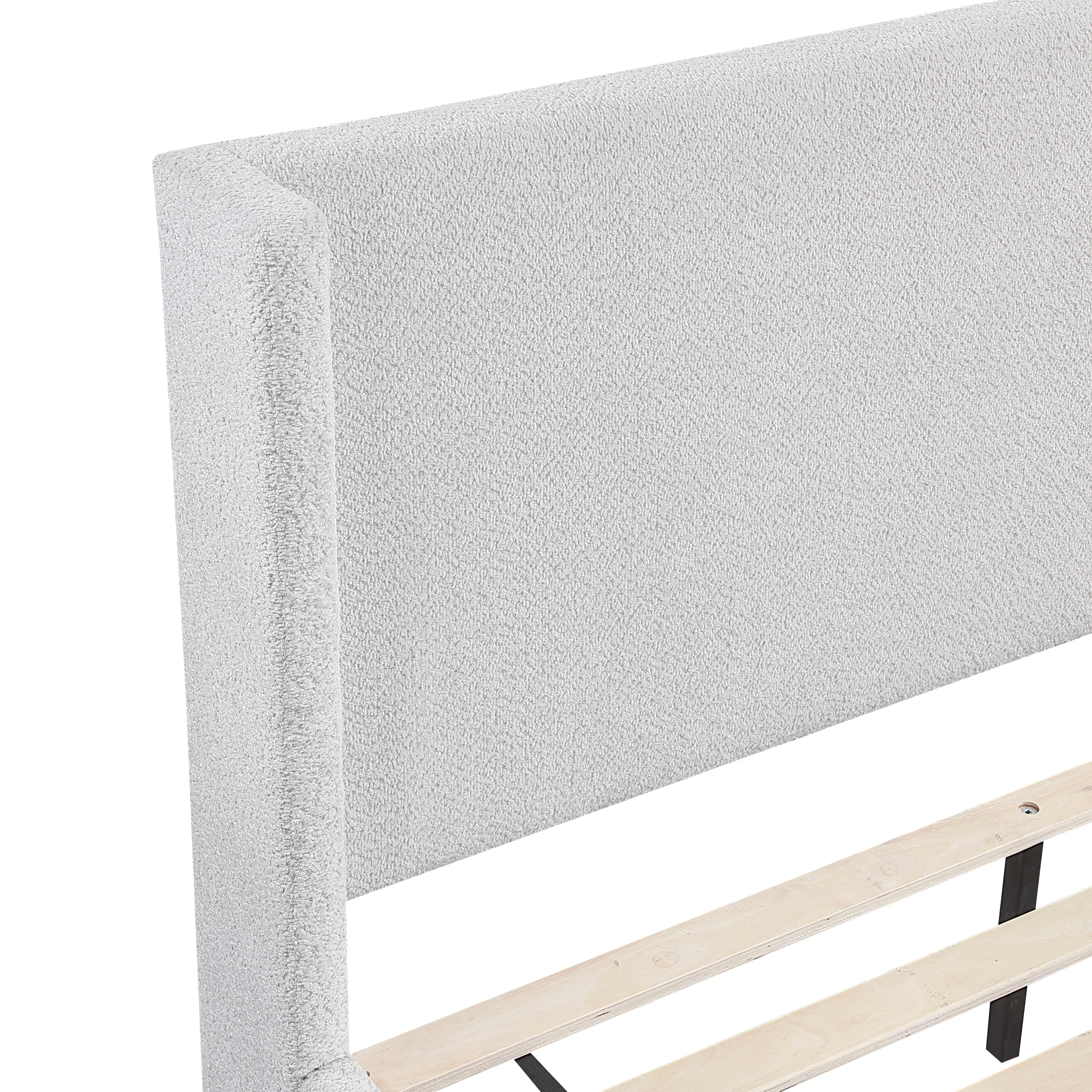 Carmel Light Gray Eastern King Upholstered Platform Bed - Image 8
