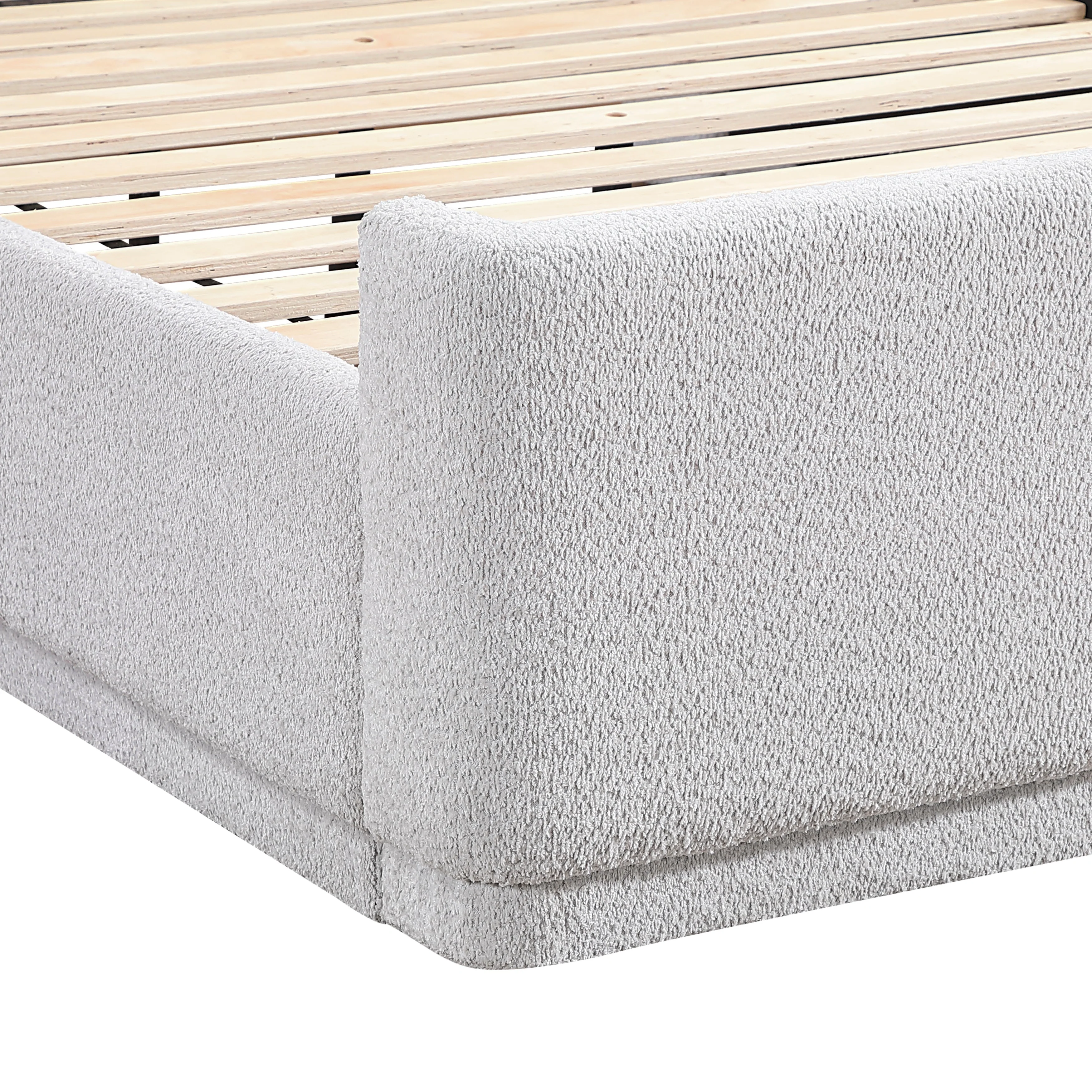 Carmel Light Gray Full Upholstered Platform Bed - Image 8