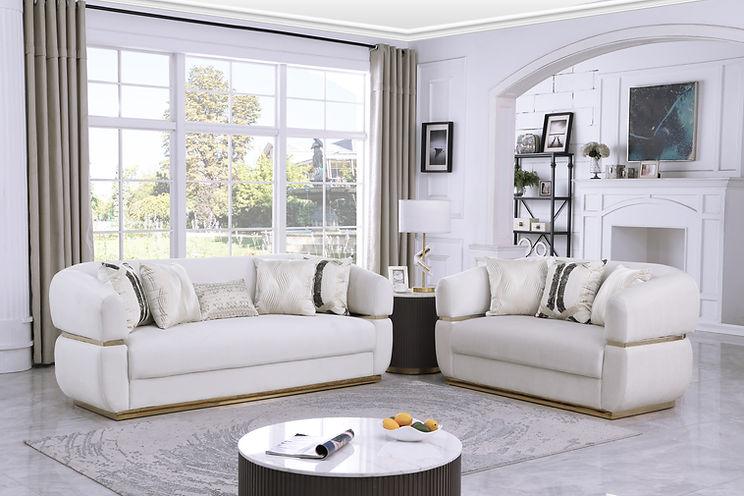 Carmela Cream Living Room Set - Image 2