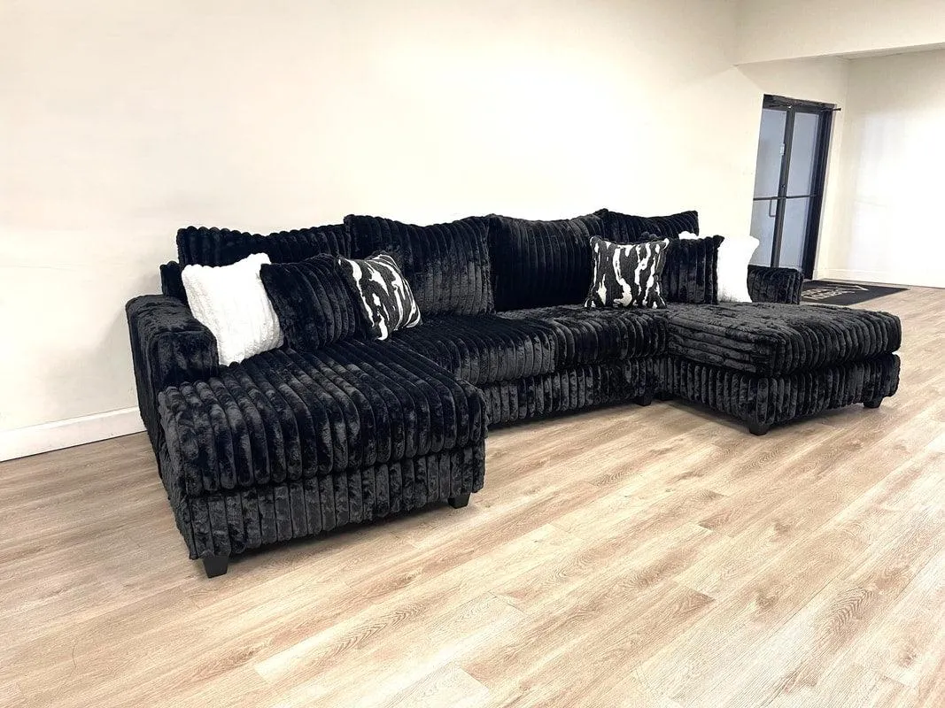 Carnaby Black Double Chaise Sectional