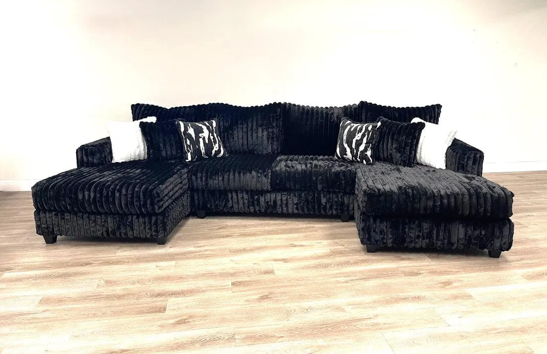 Carnaby Black Double Chaise Sectional - Image 2