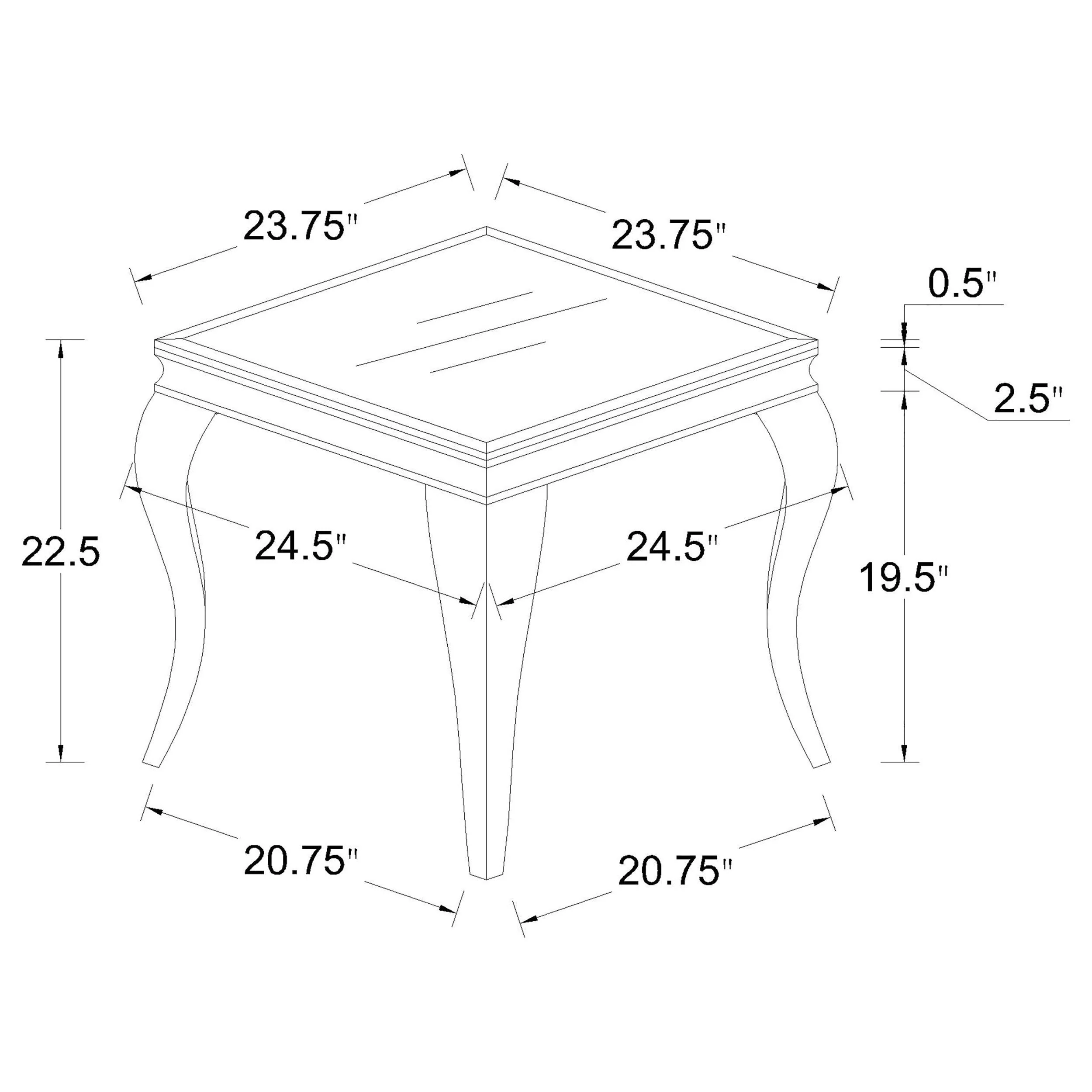 Carone White 2-Piece Glass Top Coffee and End Table Set - Image 5