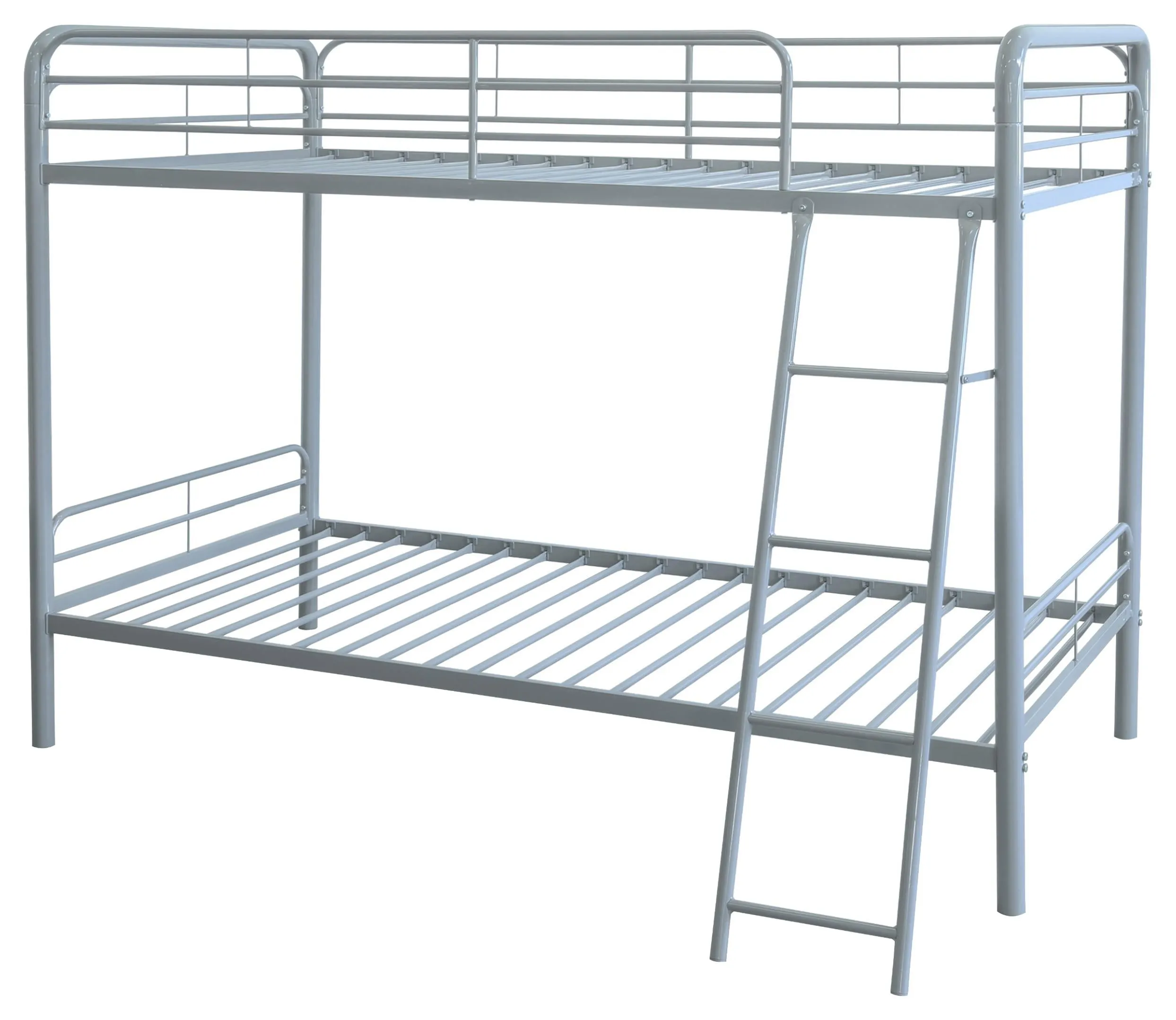 Carson Glossy Silver Metal Twin Over Twin Bunk Bed - Image 3