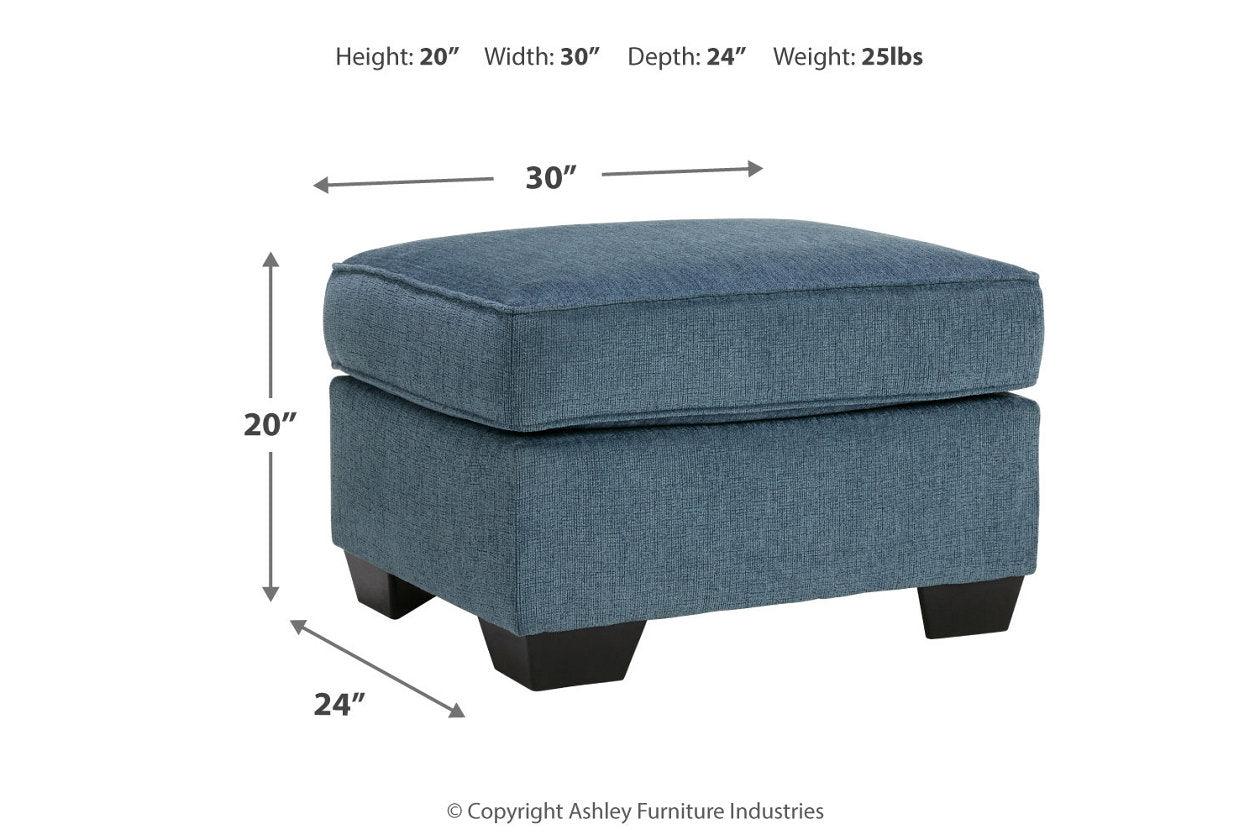 Cashton Blue Chair and Ottoman - Image 10