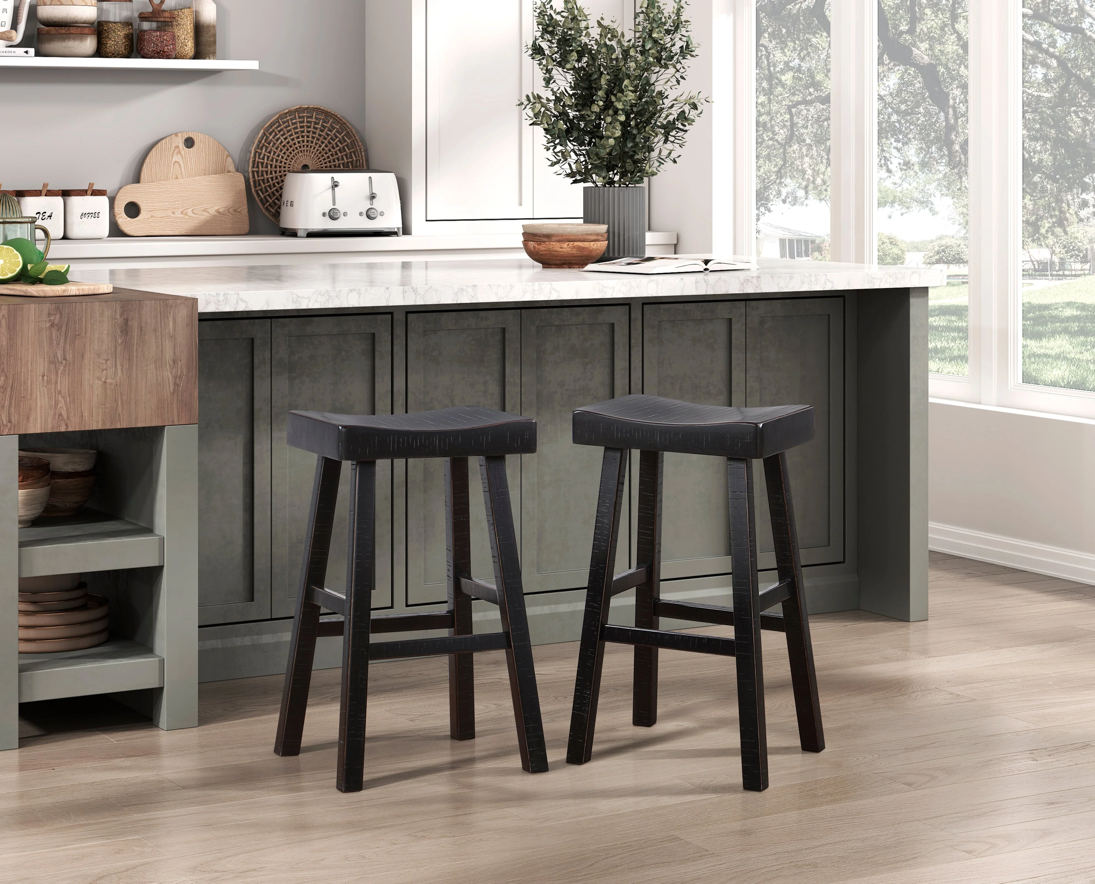 Caspian Black 4-Piece Pack Pub Height Set - Image 8