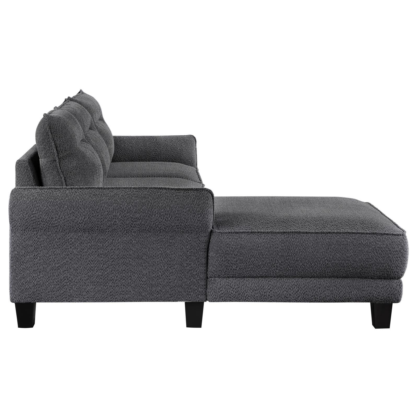 Caspian Grey Upholstered Curved Arms Sectional Sofa - Image 10