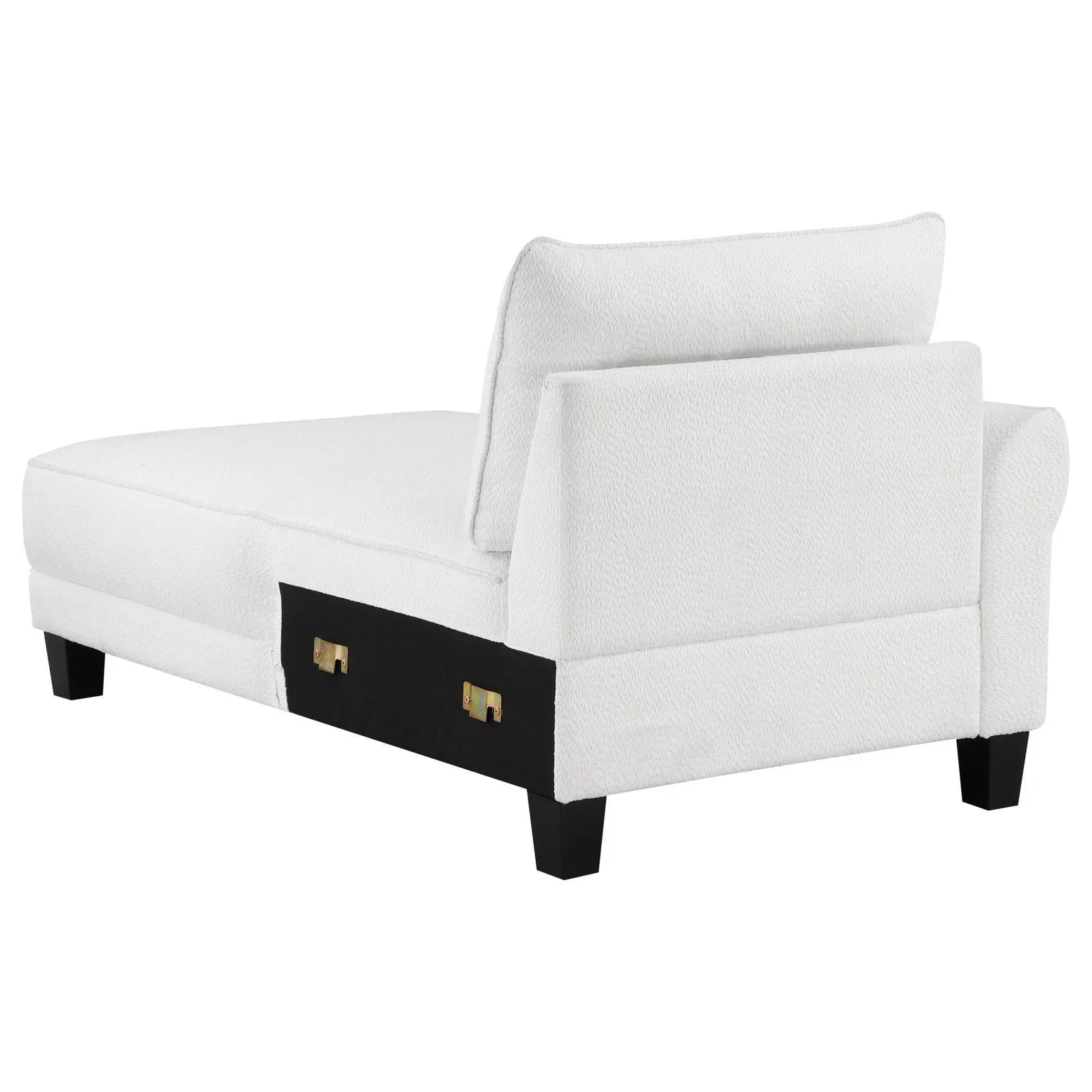 Caspian White and Black Upholstered Curved Arms Sectional Sofa - Image 8