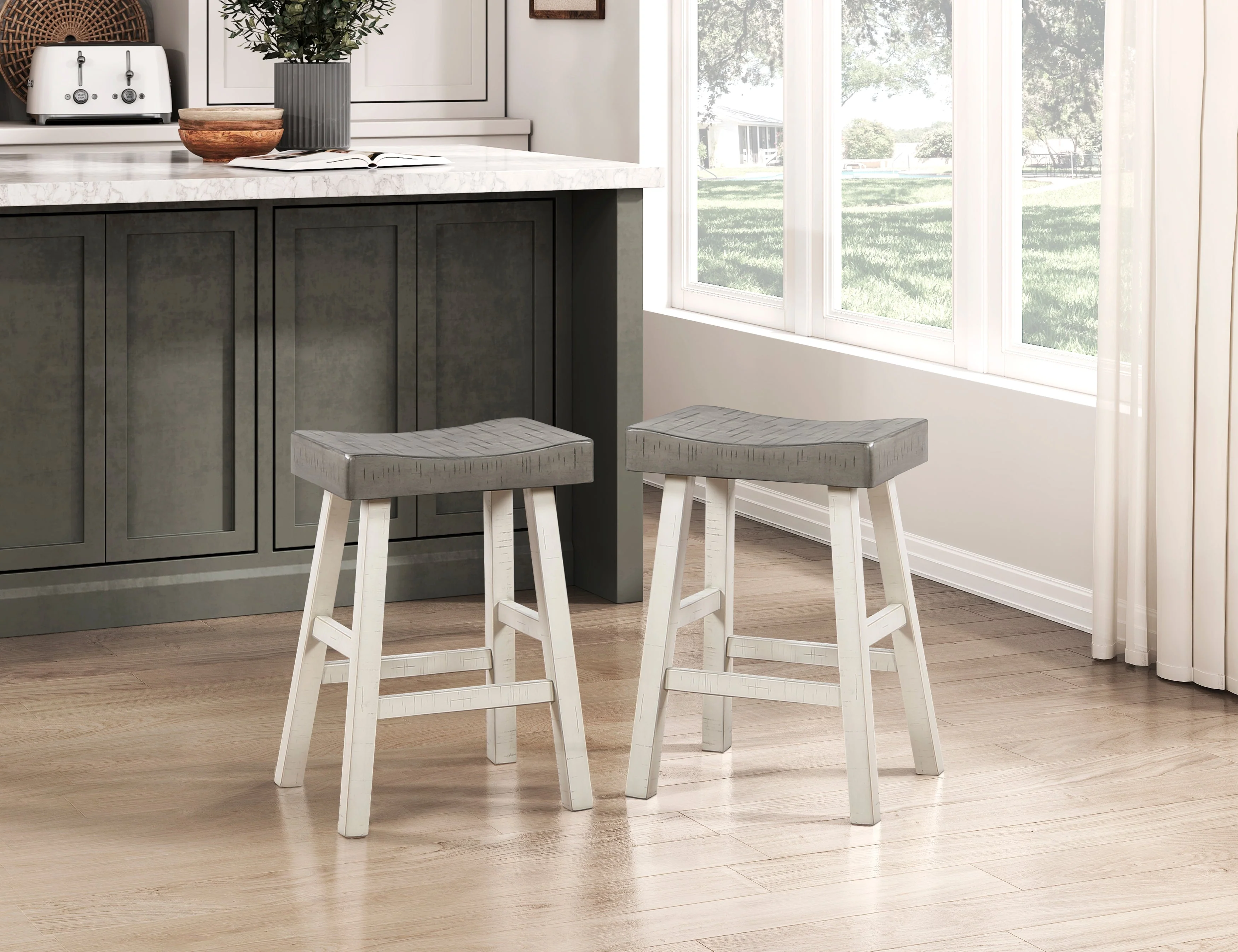 Caspian White/Coffee 4-Piece Pack Counter Height Set - Image 8