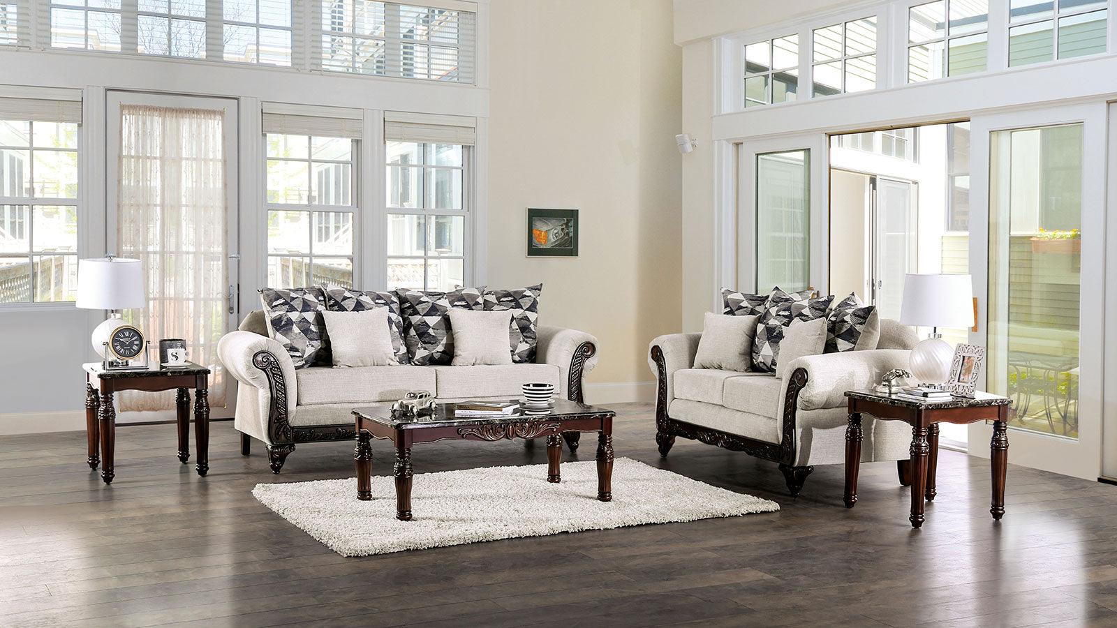 Cassani Light Gray/Walnut Loveseat - Image 7