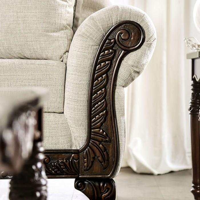 Cassani Walnut & Light Gray Stationary Sofa & Loveseat - Image 4