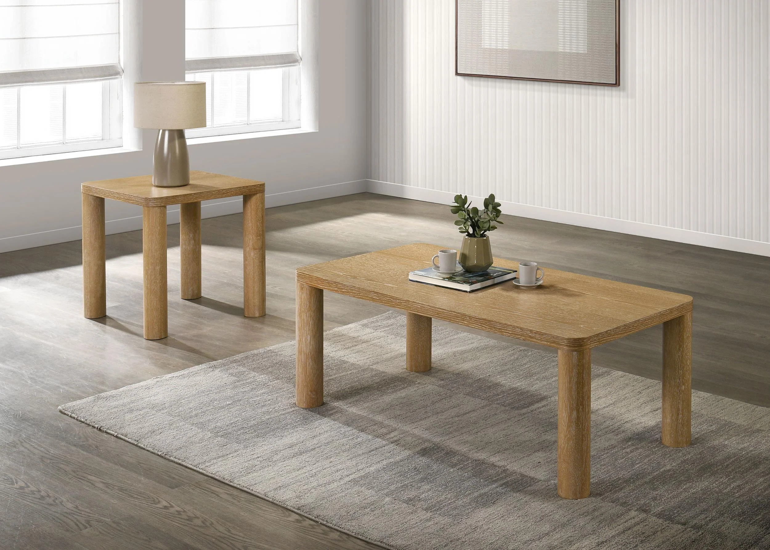 Castlewood Light Oak Engineered Wood Cocktail Coffee Table - Image 8