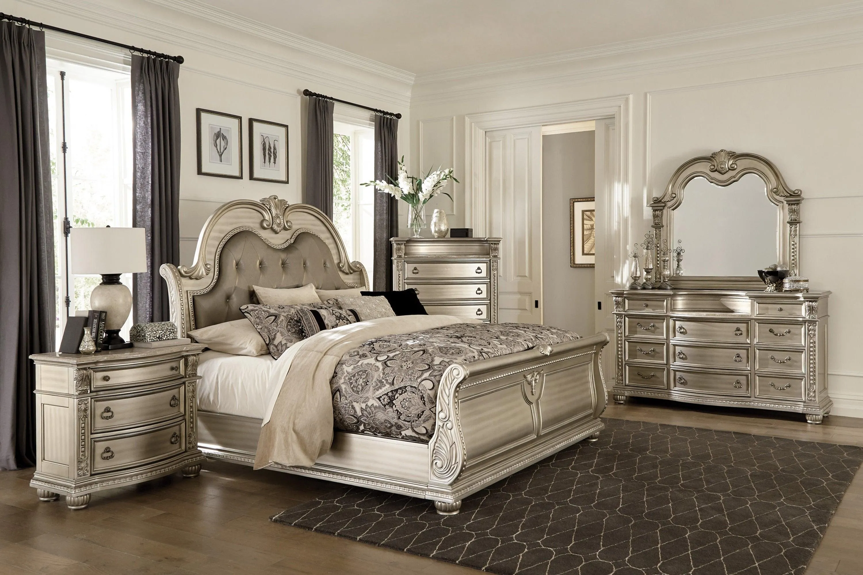 Cavalier Silver Nightstand - Image 2