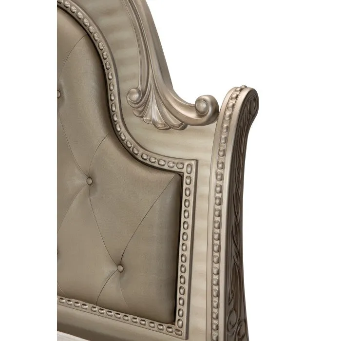Cavalier Silver Upholstered Sleigh Bedroom Set - Image 5