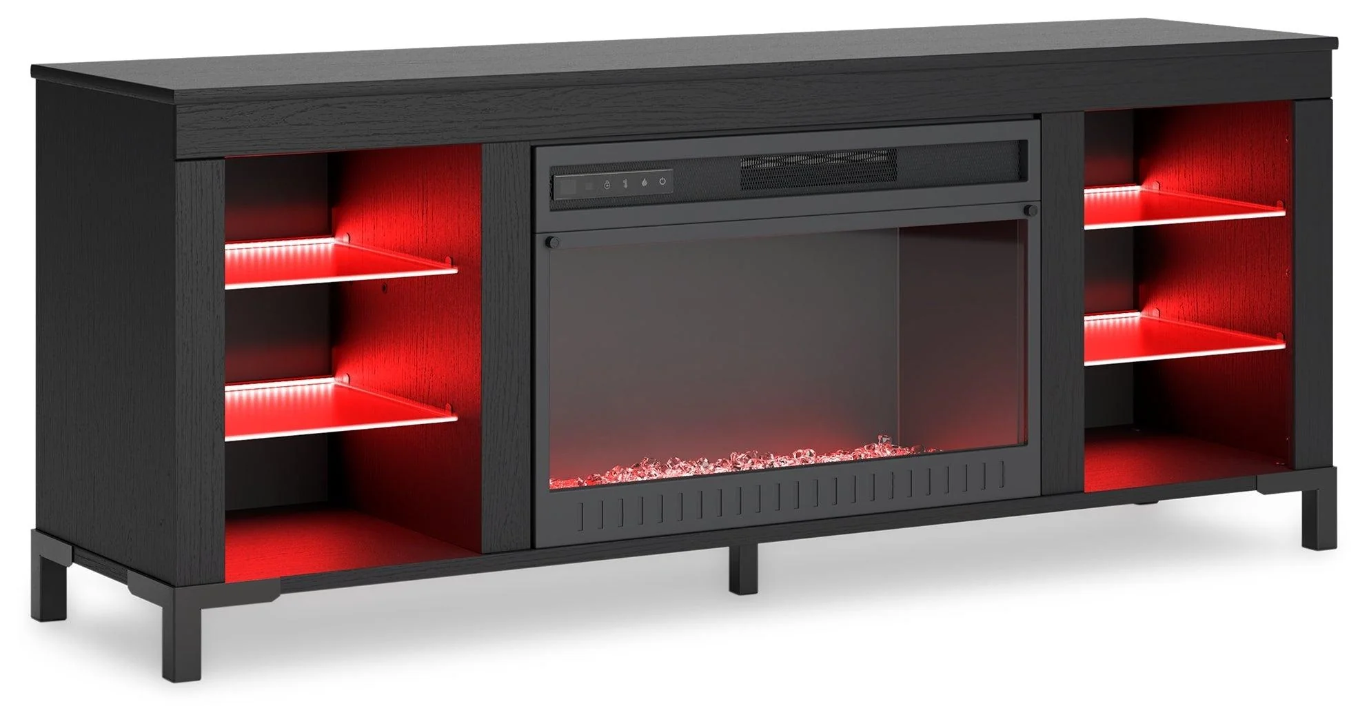 Cayberry Black 60" TV Stand with Electric Fireplace - Image 4
