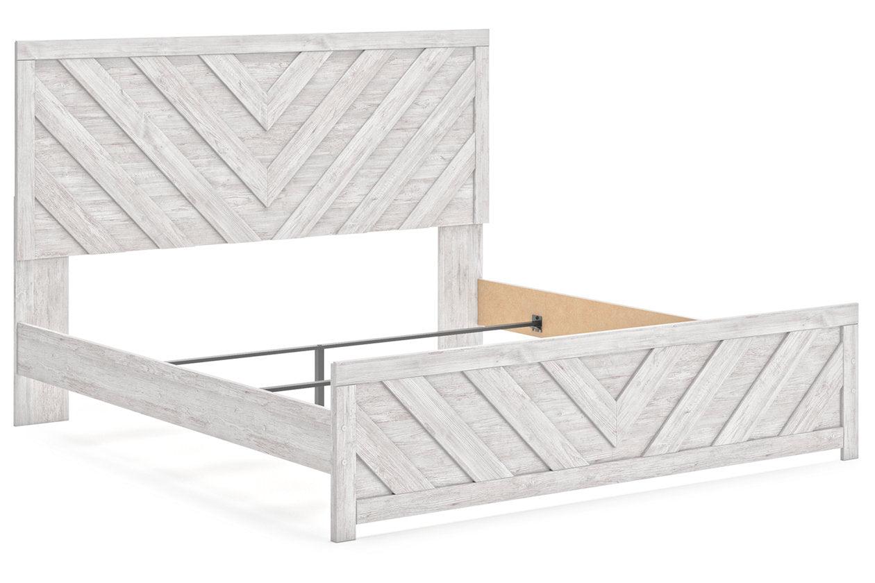 Cayboni Whitewash King Panel Bed - Image 2