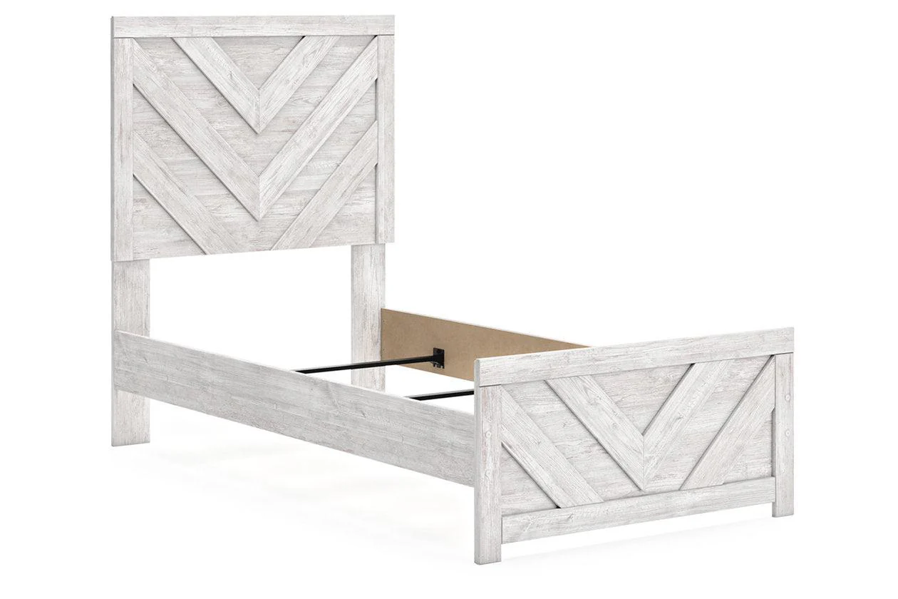 Cayboni Whitewash Twin Panel Bed - Image 3