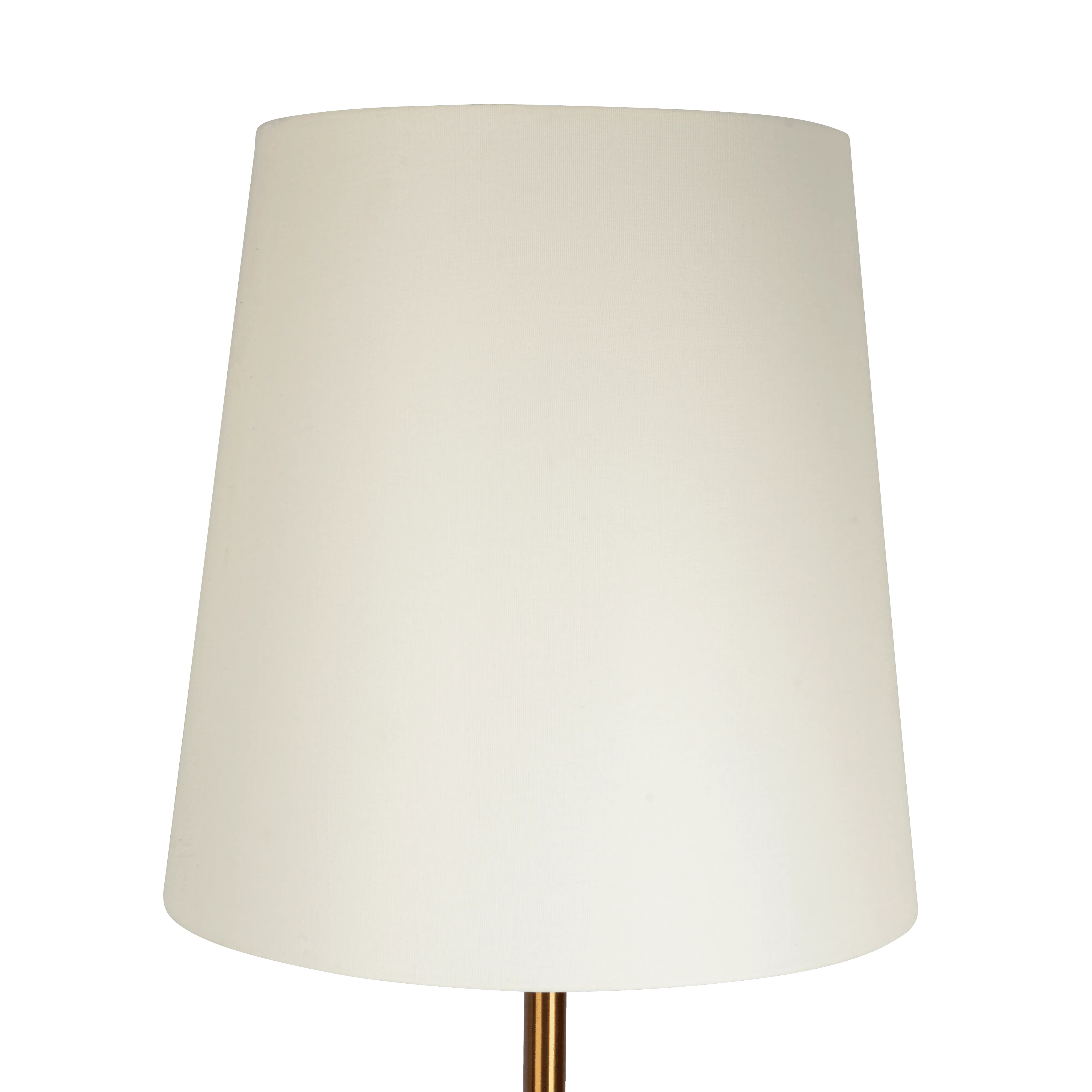 Celestial Modern Floor Lamp with Brass Accent Table with Large White Shade - Image 3