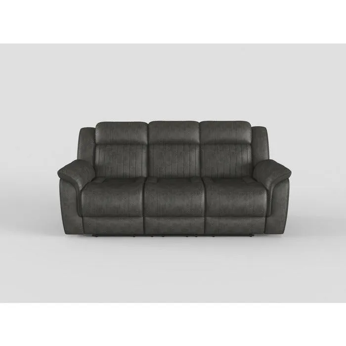 Centeroak Brownish Gray Double Reclining Sofa - Image 3