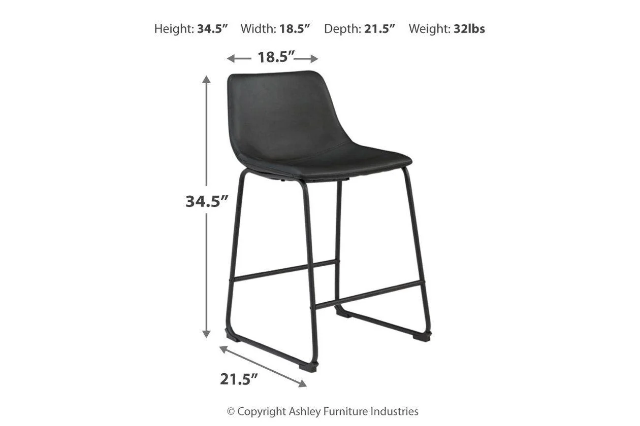 Centiar Black Counter Height Barstool, Set of 2 - Image 3