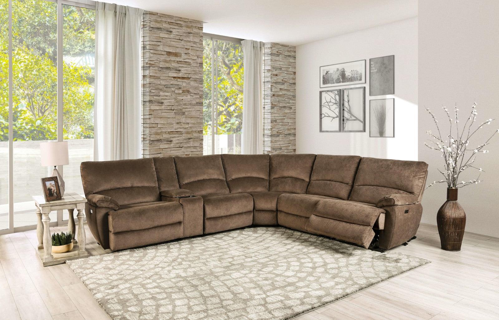 Cerelia Brown Modular Power Reclining Sectional