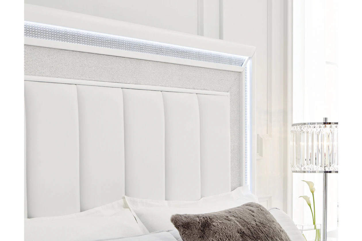Chalanna White Upholstered Panel Storage Bedroom Set - Image 8
