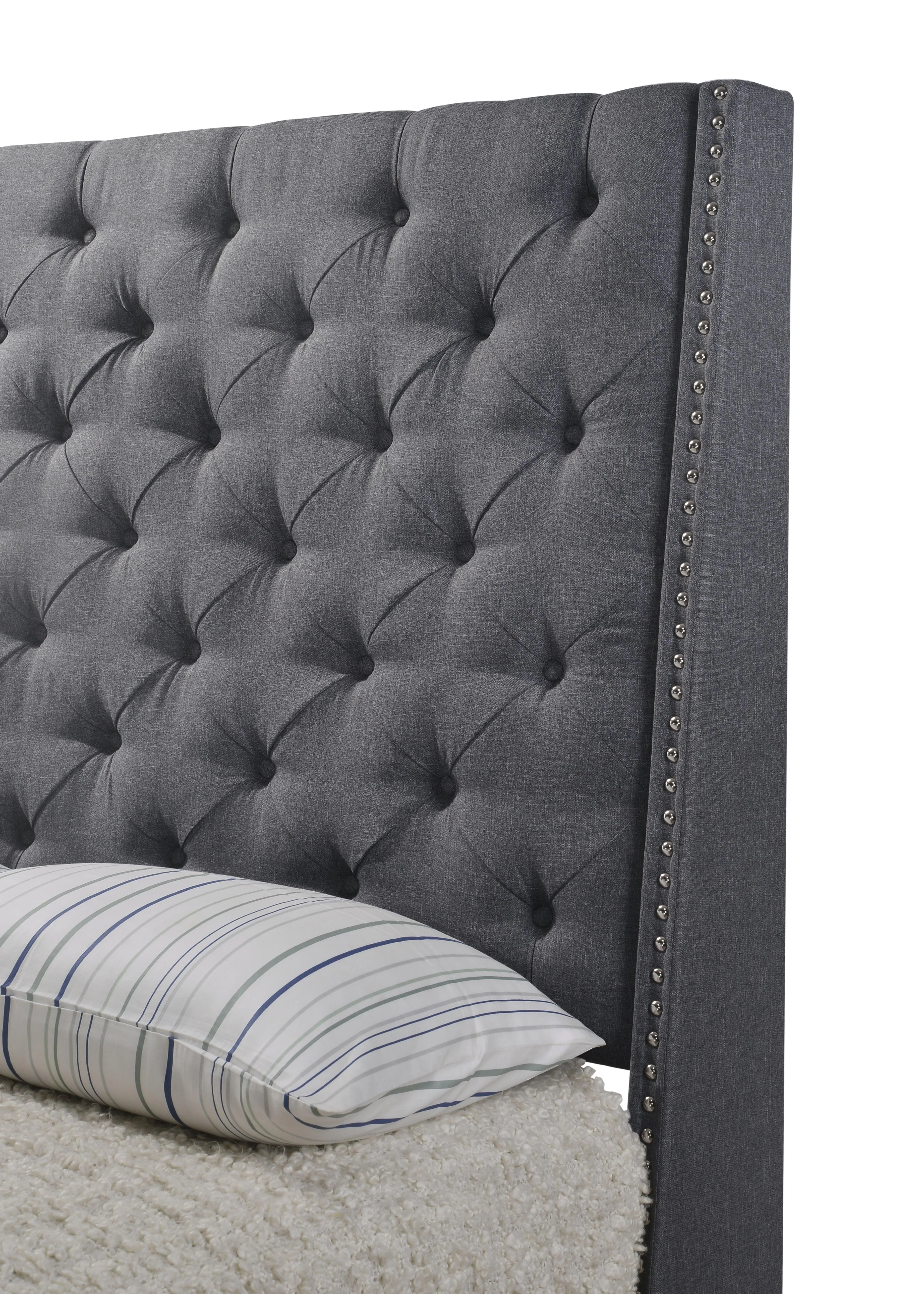 Chantilly Gray King Upholstered Bed - Image 5
