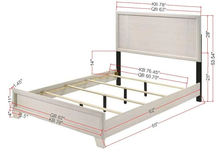 Charlie White King Panel Bed - Image 5