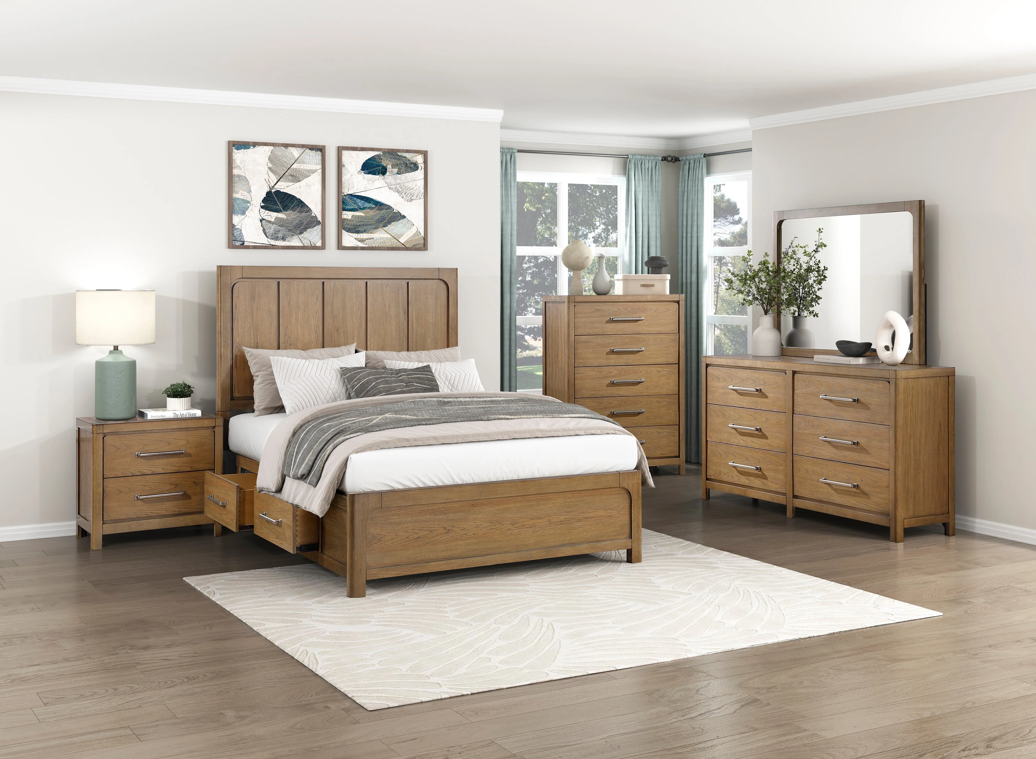 Charlotte Light Brown Queen Storage Platform Bed - Image 9