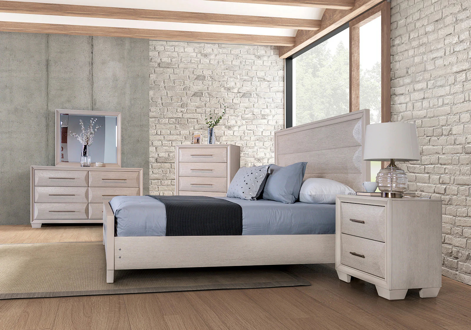 Chemnitz White Oak King Bed - Image 2