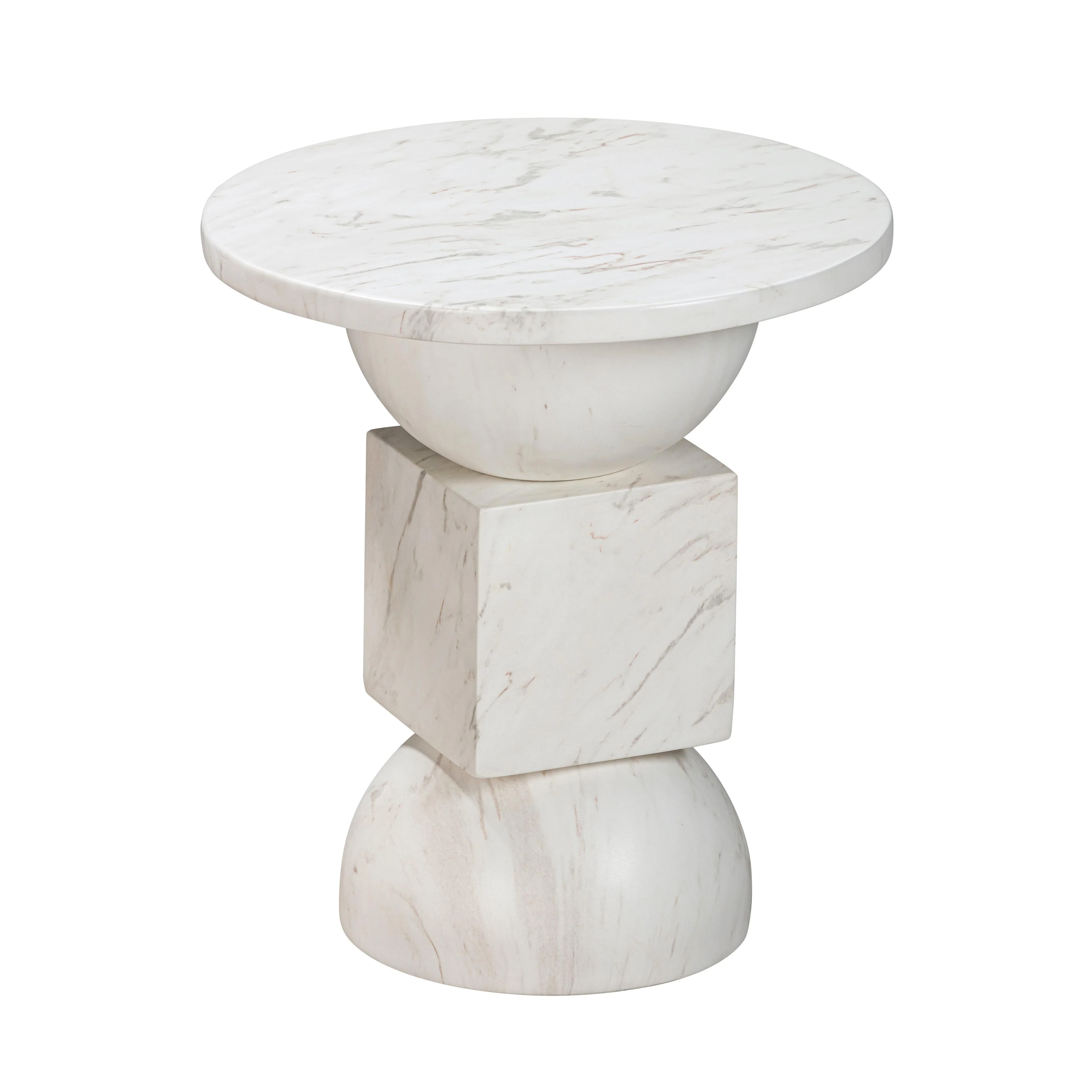 Chip Marble Print Indoor / Outdoor Side Table - Image 3