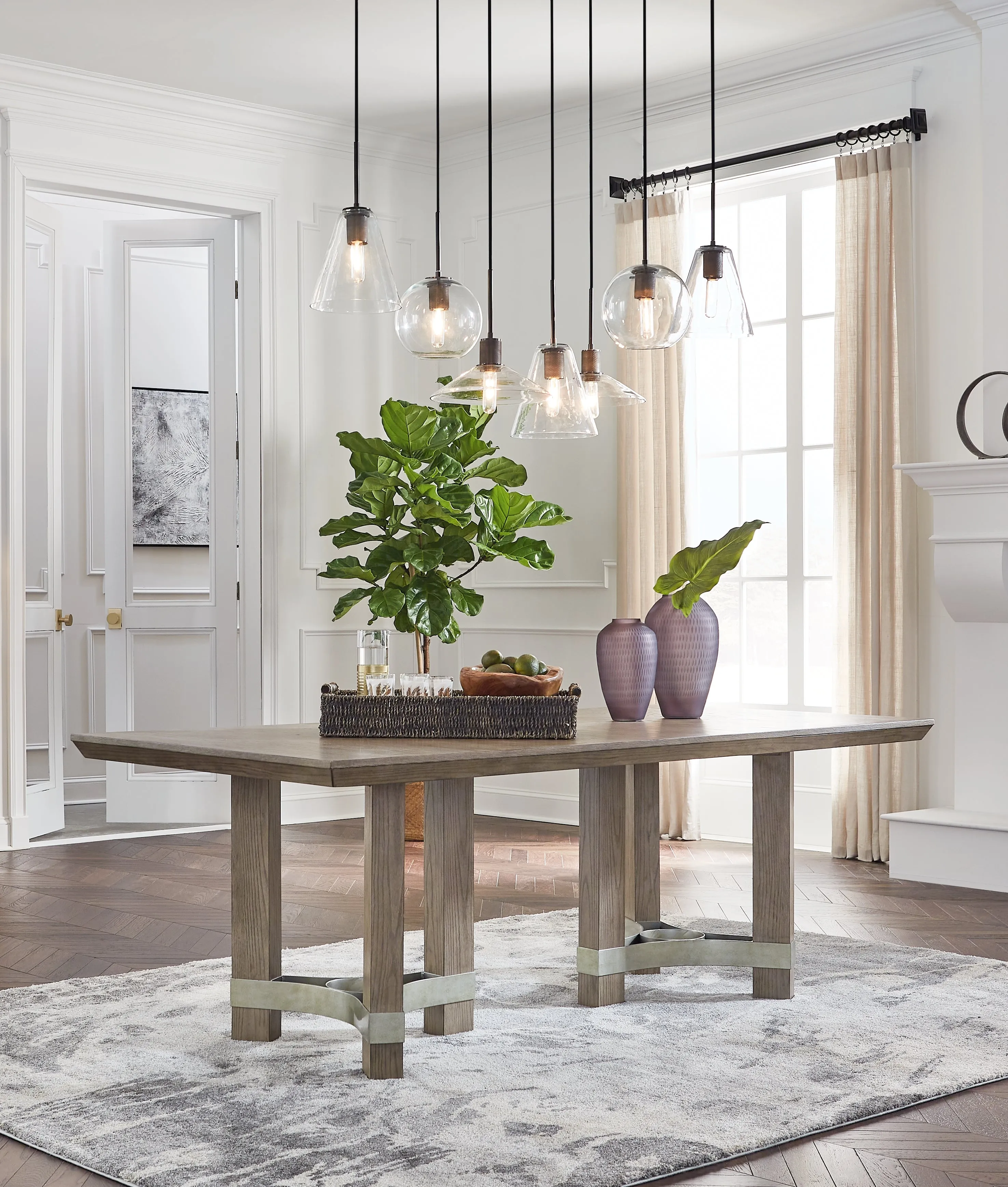 Chrestner Gray Dining Table and 4 Chairs - Image 5