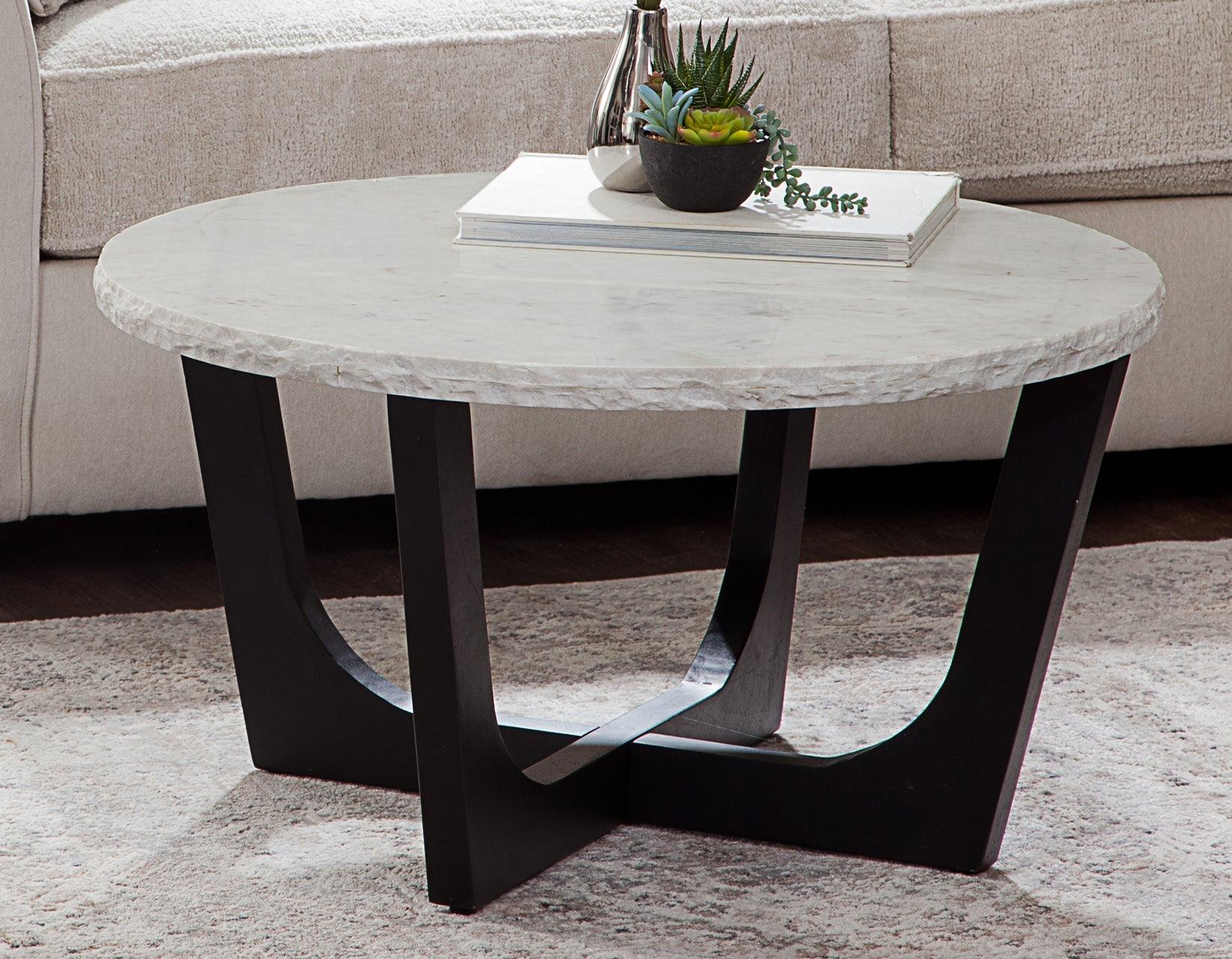 Chrissy 32″ Solid White Marble Top Coffee Table - Image 2
