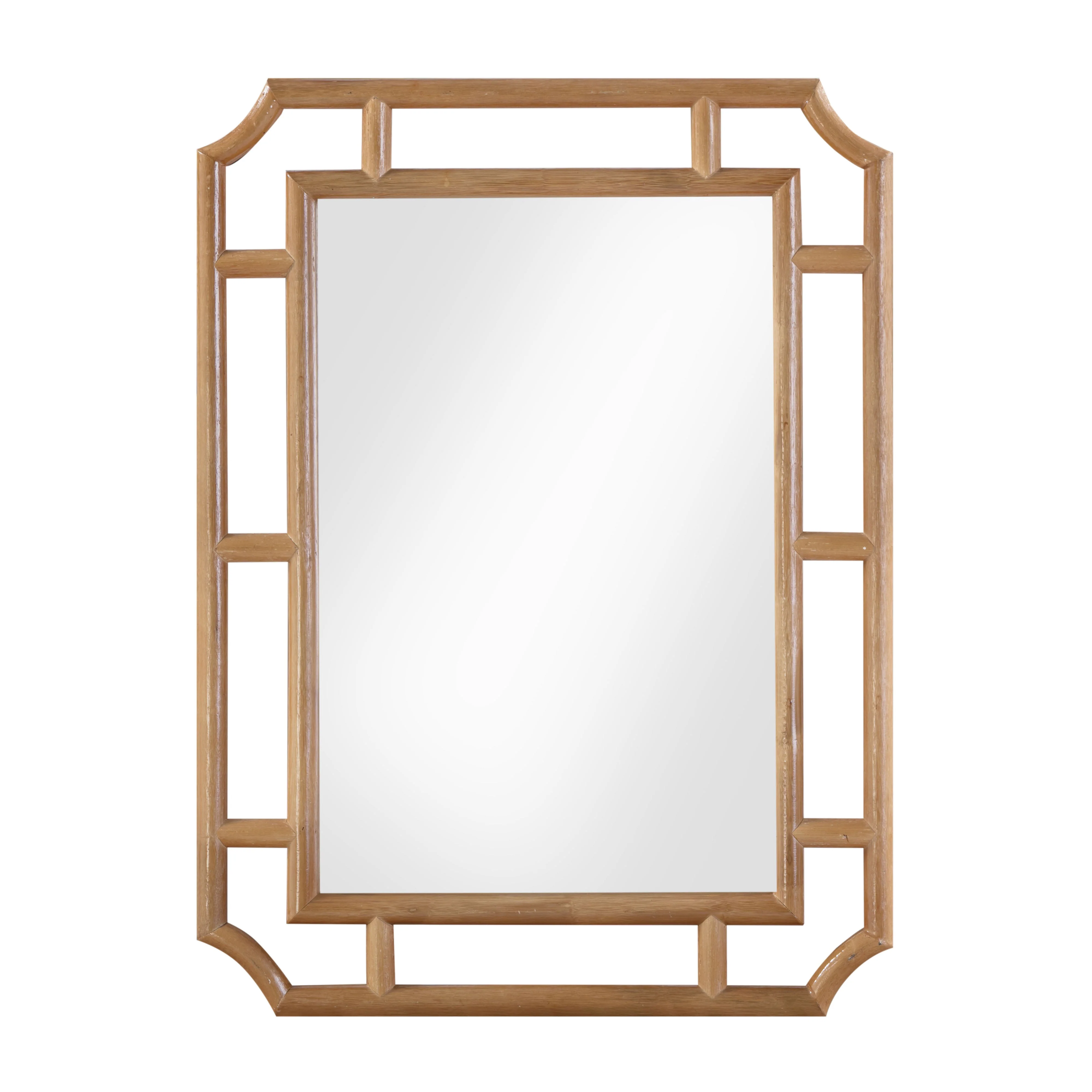 Cienna 24"x32.2" Natural Rattan Wall Mirror