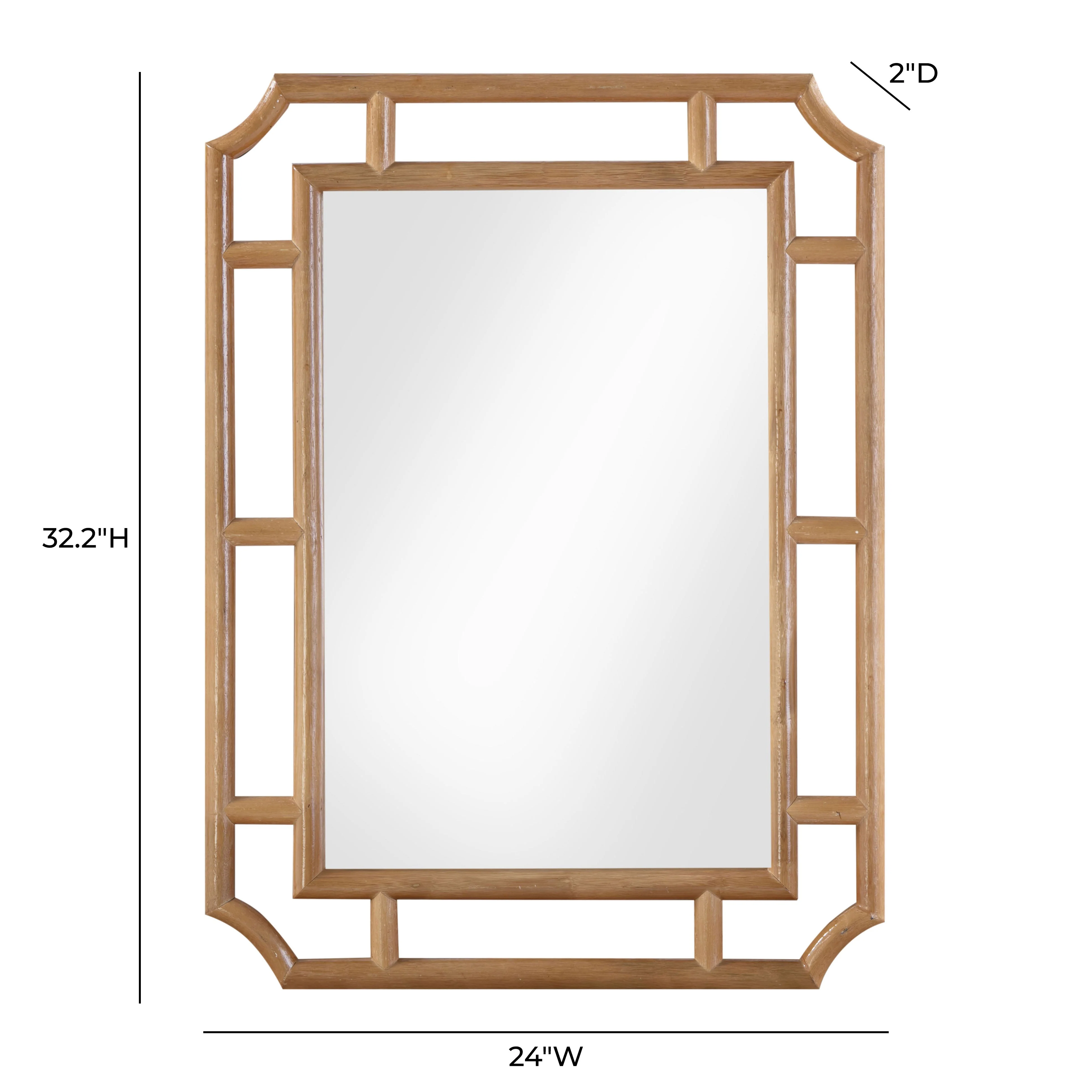 Cienna 24"x32.2" Natural Rattan Wall Mirror - Image 5