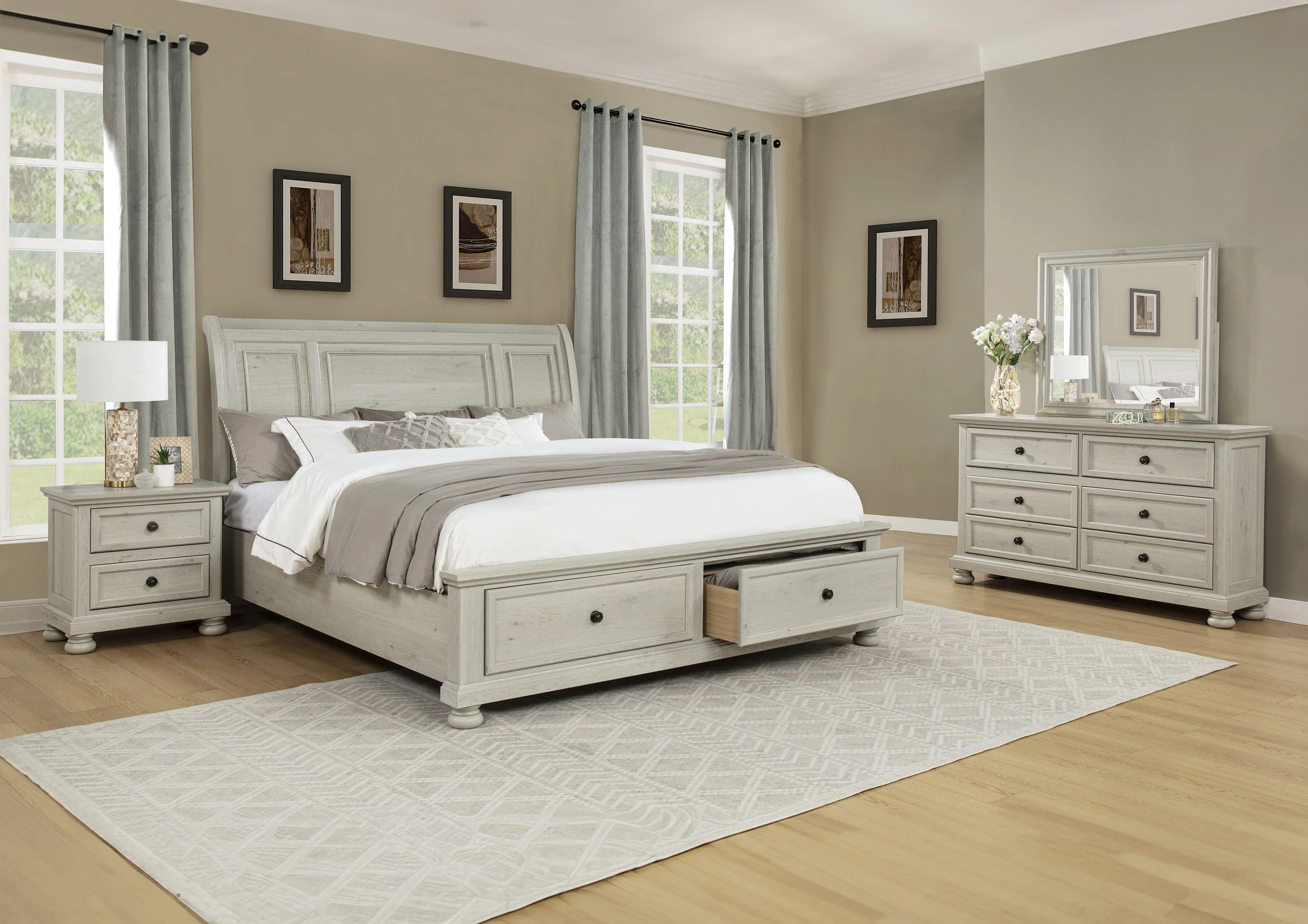 Claribelle White Storage Sleigh Bedroom Set - Image 17
