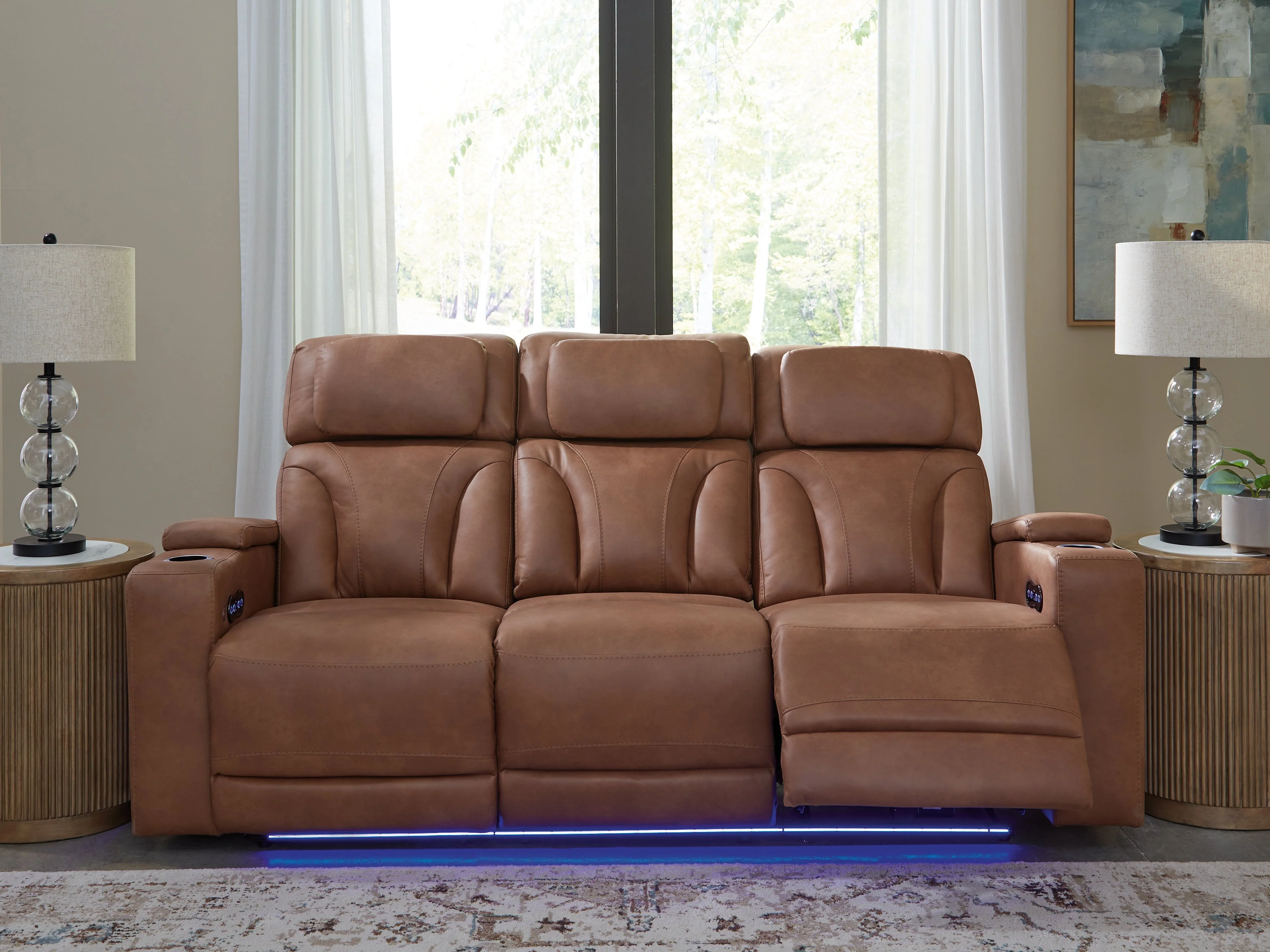 Clean-Slate Caramel Dual Power Reclining Sofa - Image 13