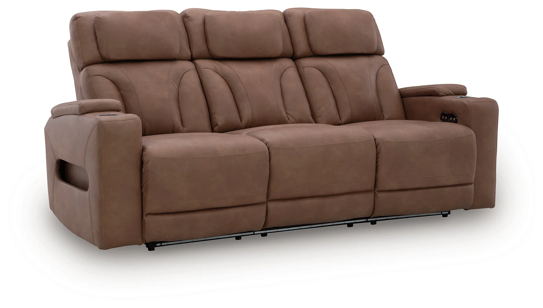 Clean-Slate Caramel Dual Power Reclining Sofa - Image 2
