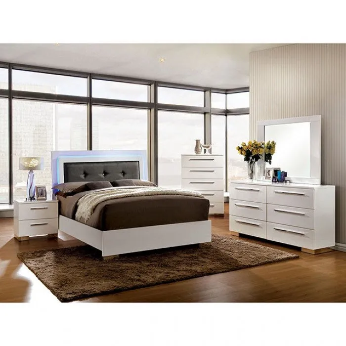 Clementine Glossy White 5-Piece Queen Bedroom Set